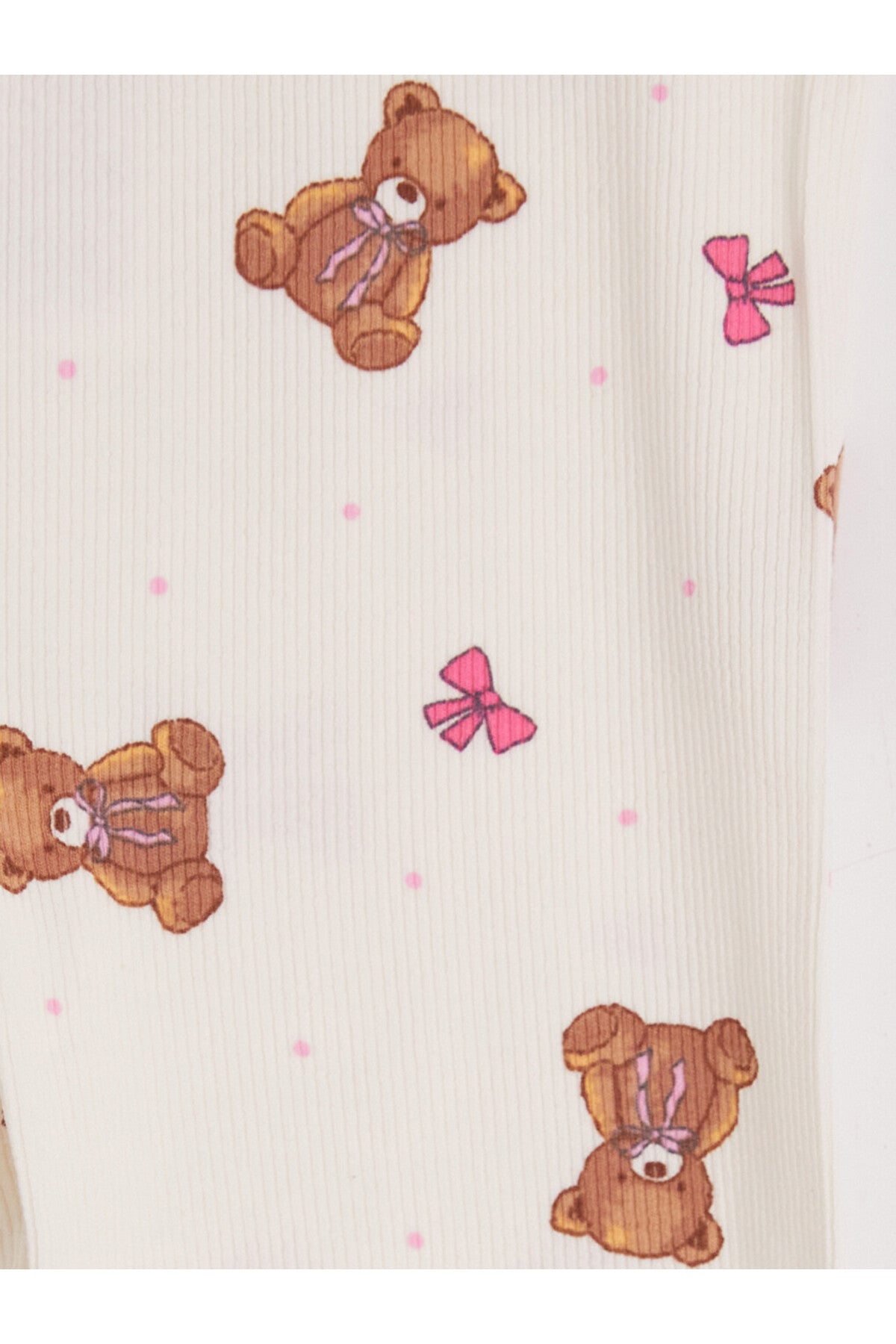 LC Waikiki Kız Çocuk Fırfırlı Pijama Takımı W6M023B1 - Krem