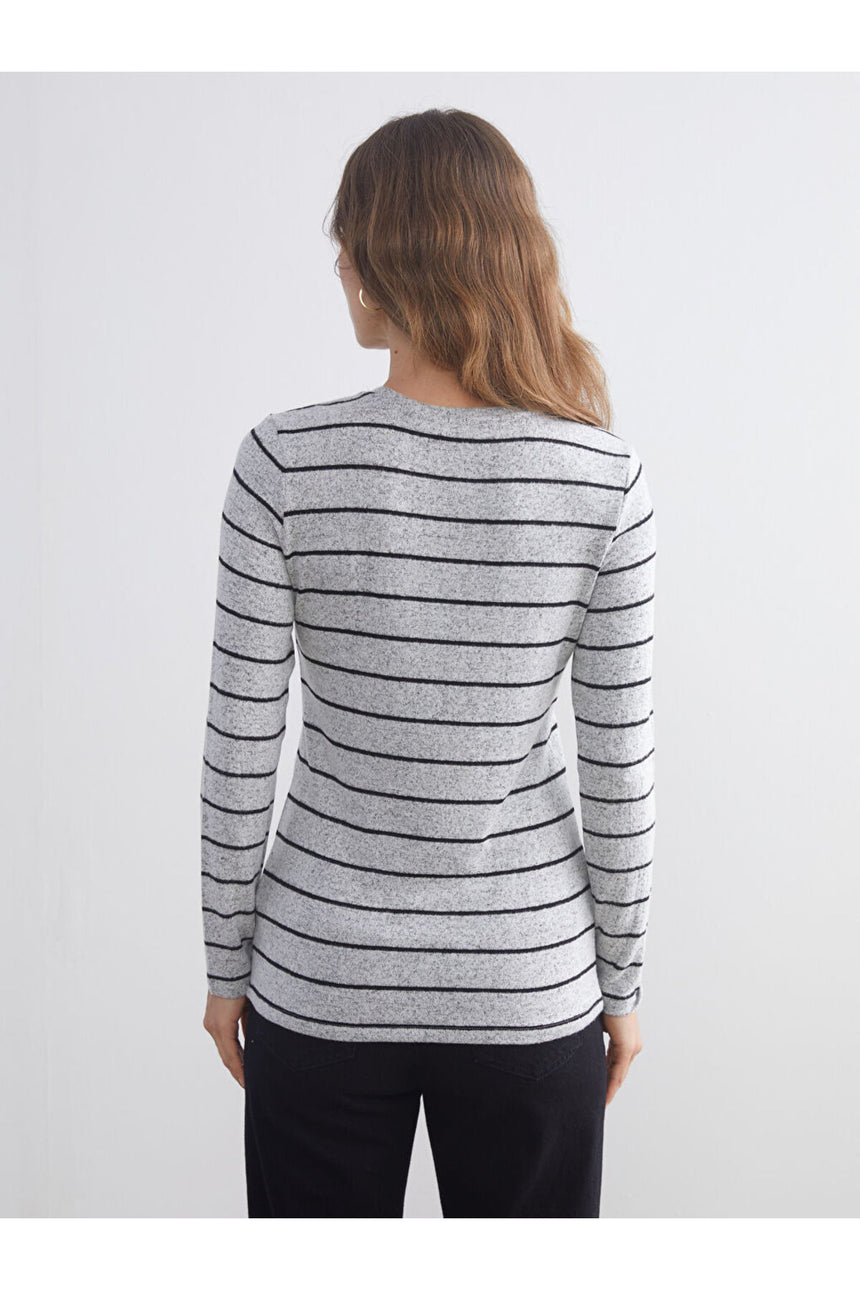 LC Waikiki Kadın Uzun Kollu T-Shirt W57972Q8 - Gri
