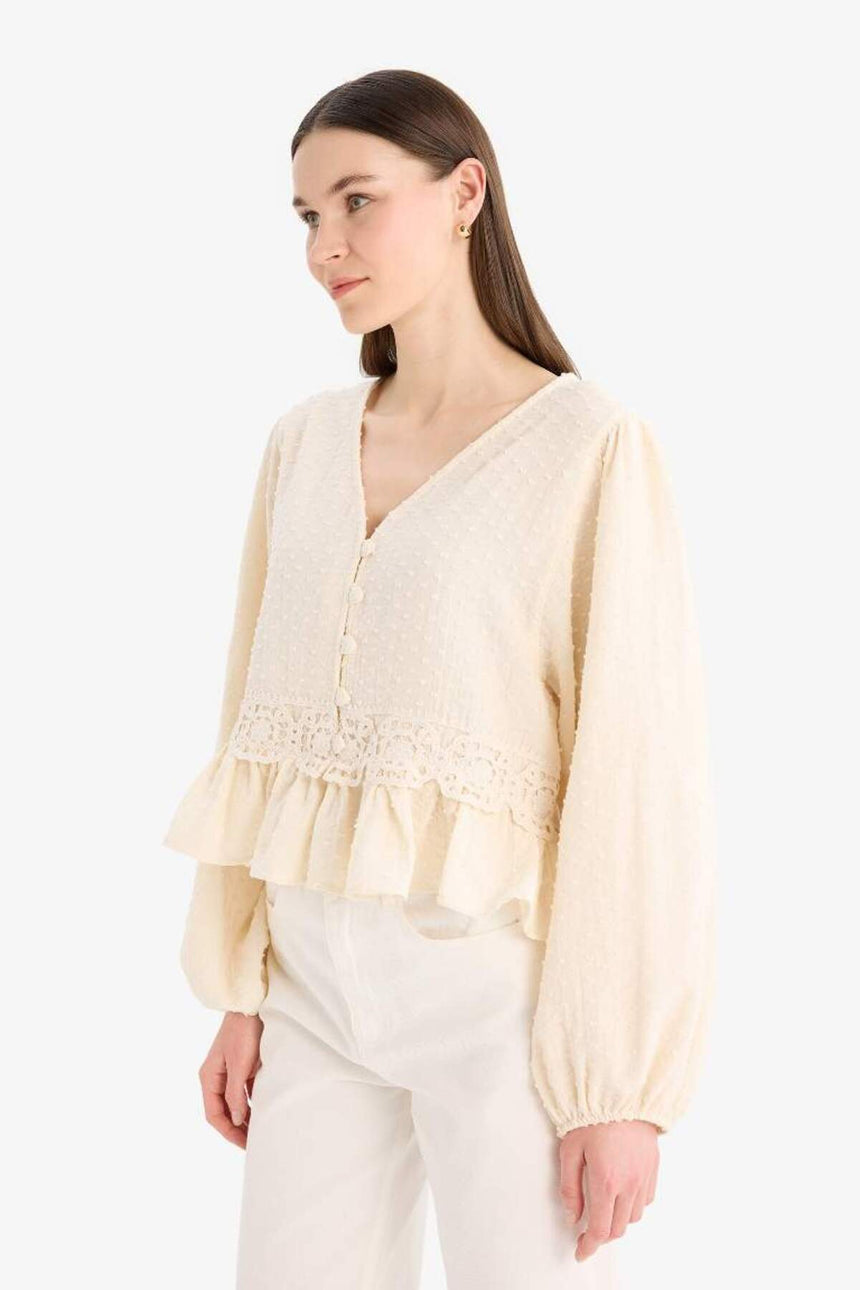 Defacto Kadın Long Sleeve Tunic D4397Ax - Kahverengi / Kum Beji