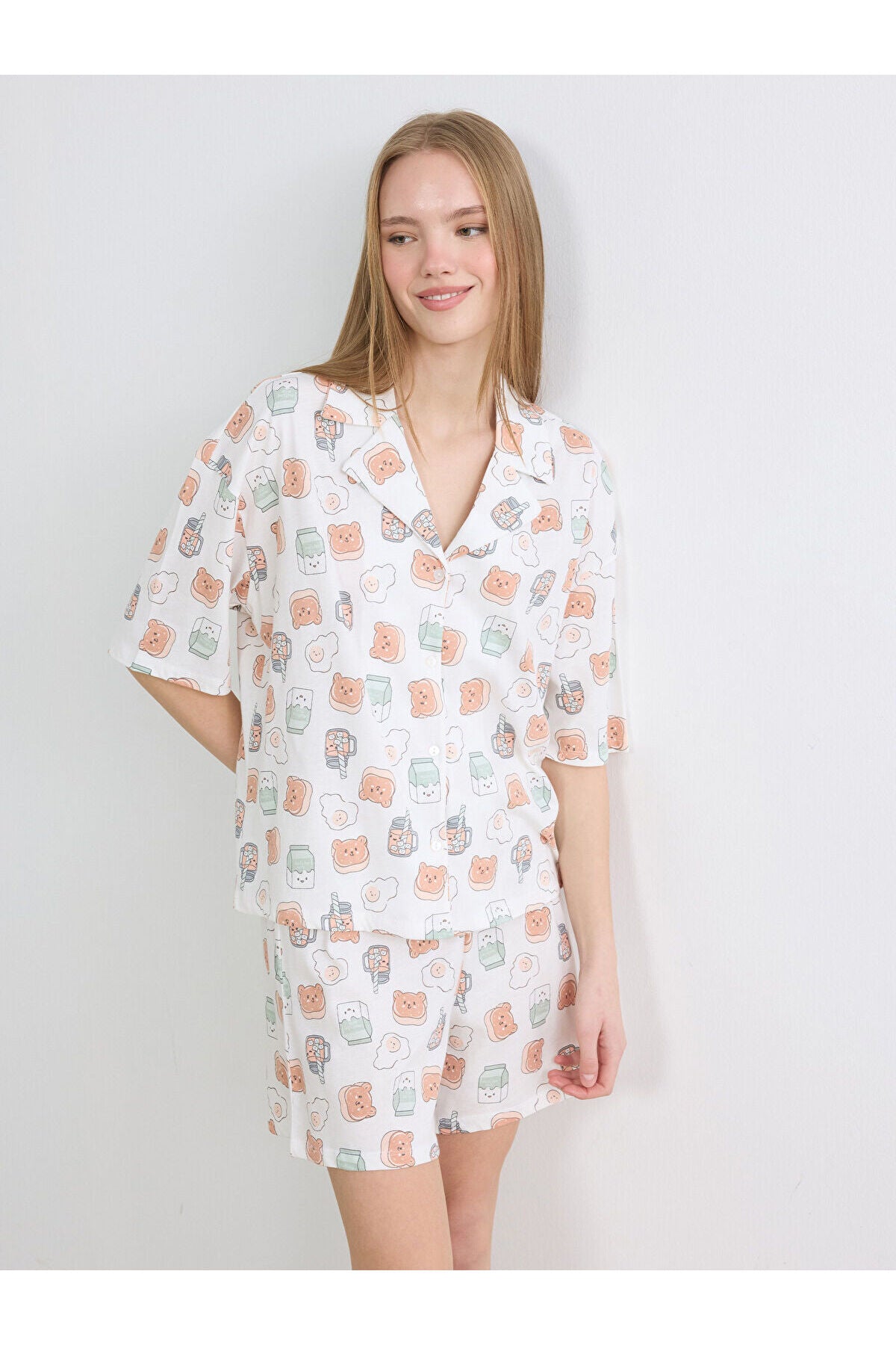 LC Waikiki Unisex Pijama Takımı S69629D8 - Ekru