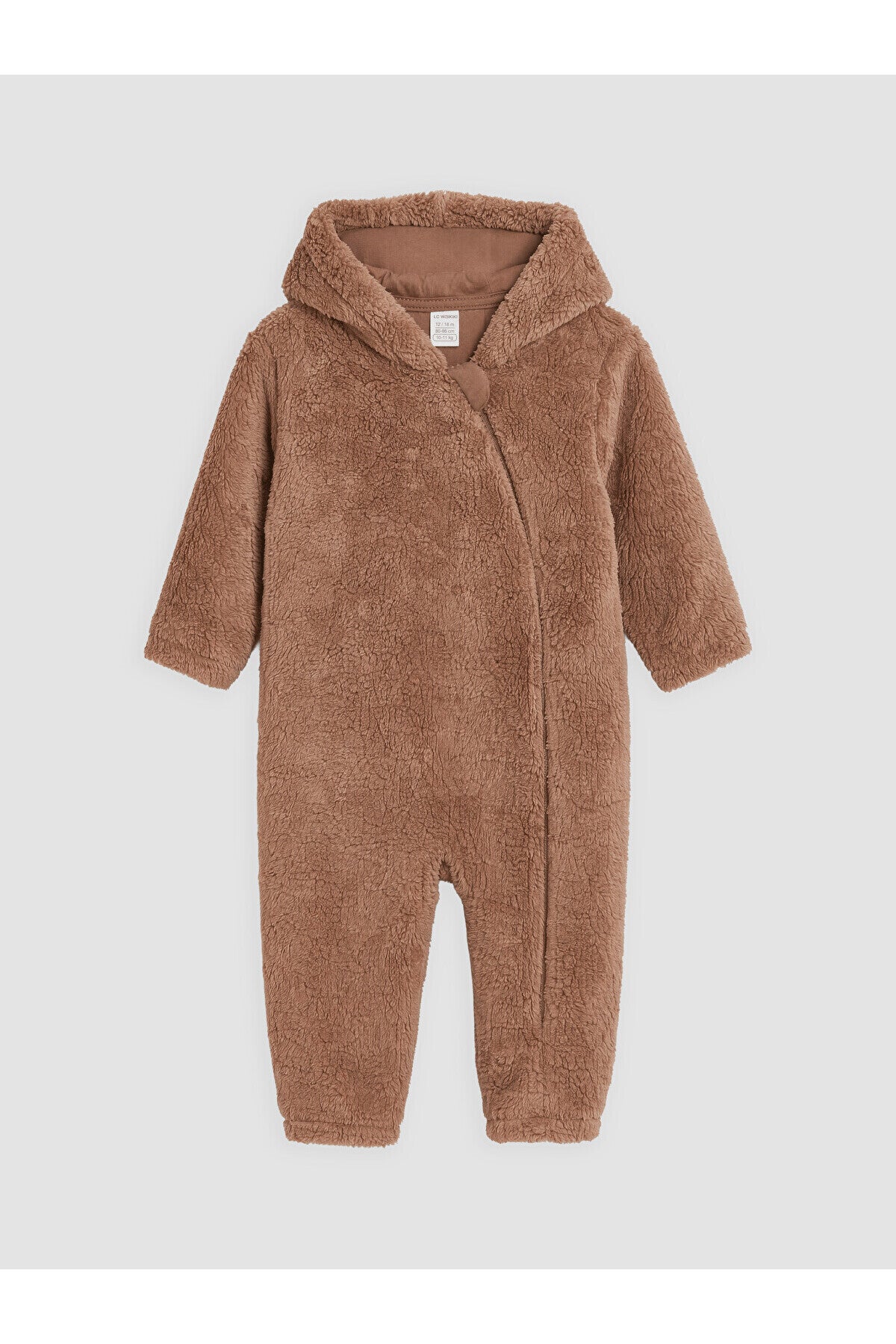 LC Waikiki Erkek Bebek Kapüşonlu Pelüş Tulum W6D502F1 - Açık Kahverengi