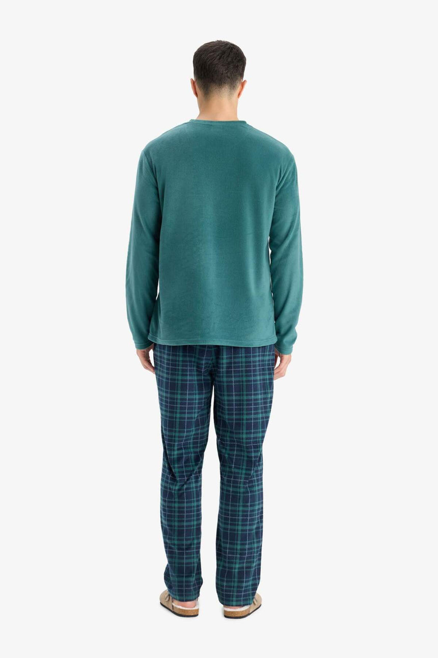 DeFacto Erkek Pijama Takımı D0047AX - Yeşil