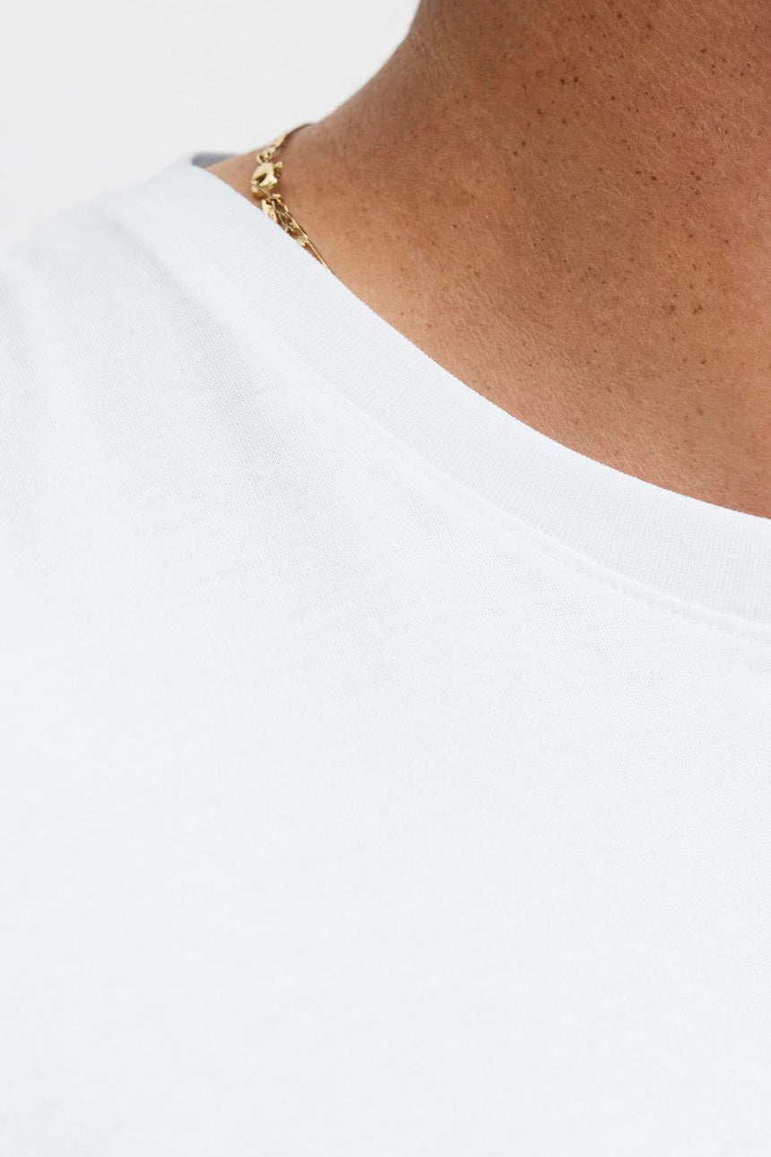 JACK&JONES JJELOGO TEE SS ONECK 2 COL AW25 NOOS PLS 12284905 - Açık Krem