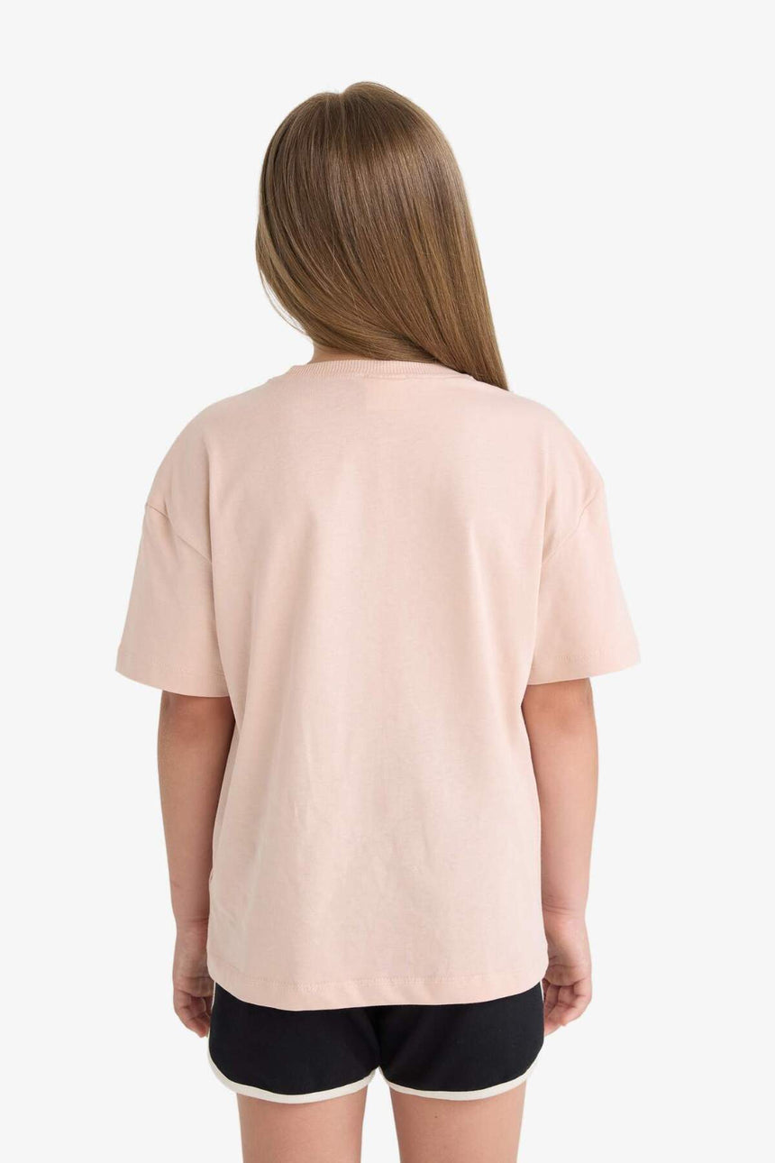 Defacto Çocuk Short Sleeve T-Shirt E0389A8 - Pembe