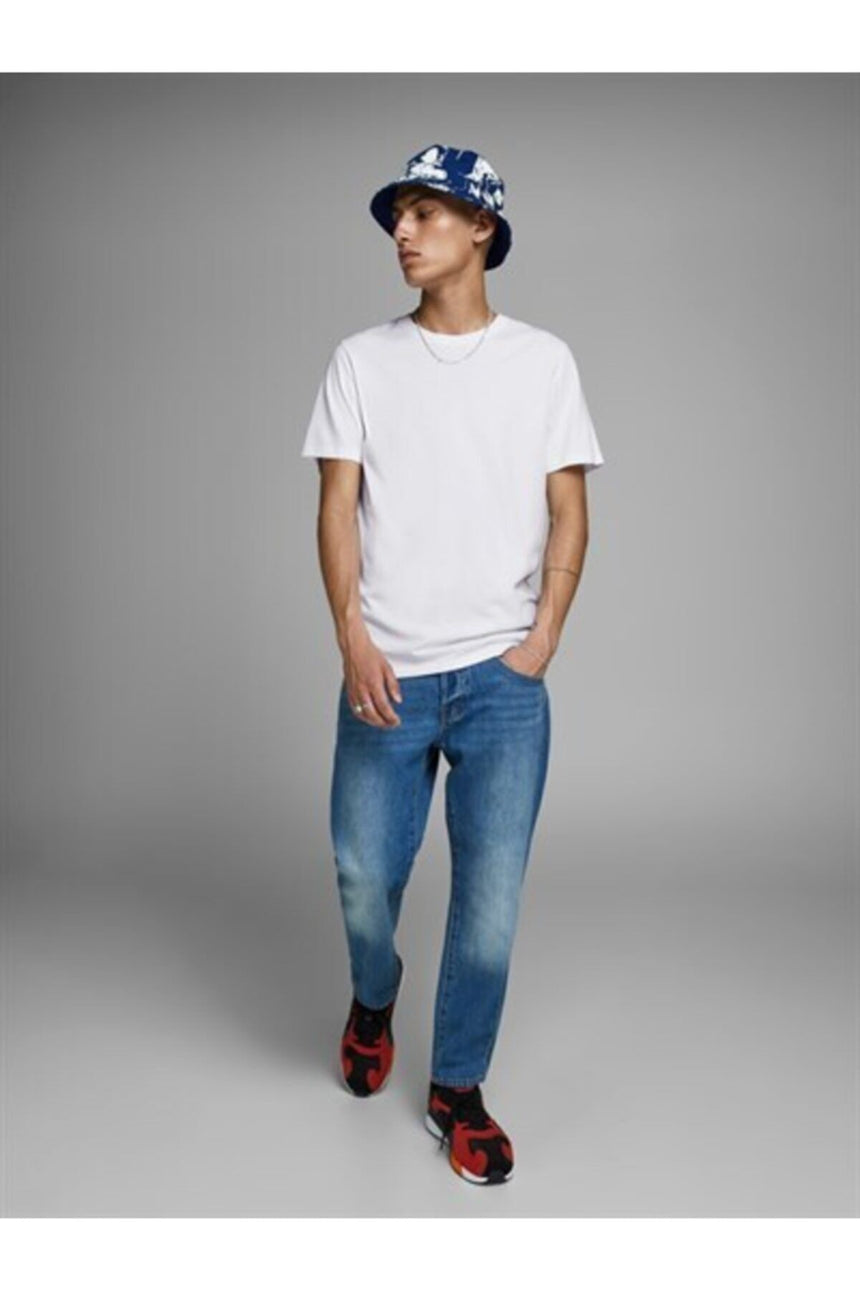 JACK&JONES JJEORGANIC BASIC TEE SS O-NECK NOOS PLS 12158482 - Koyu Lacivert