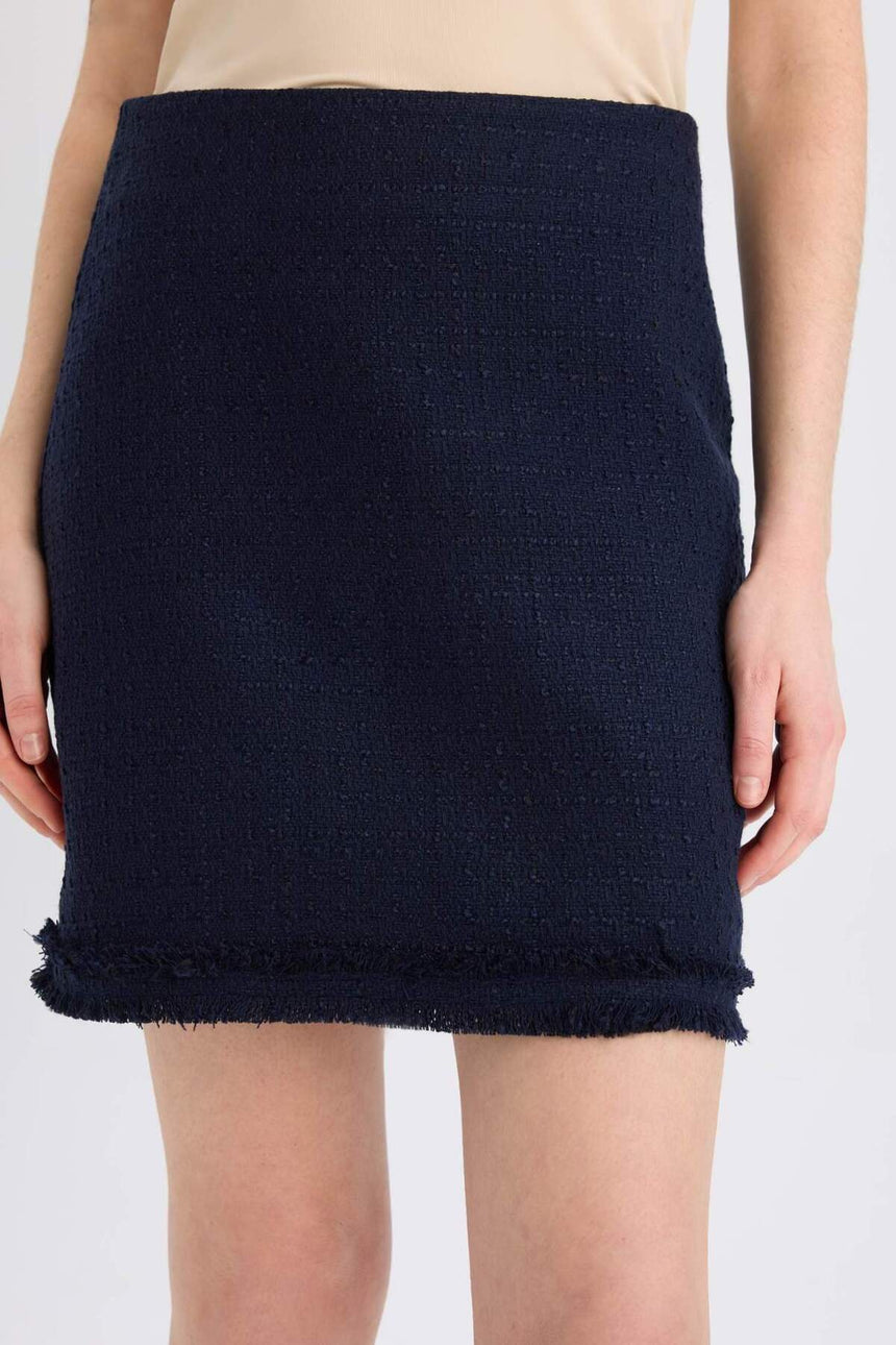 Defacto Kadın Woven Skirt D2870Ax - Koyu Lacivert
