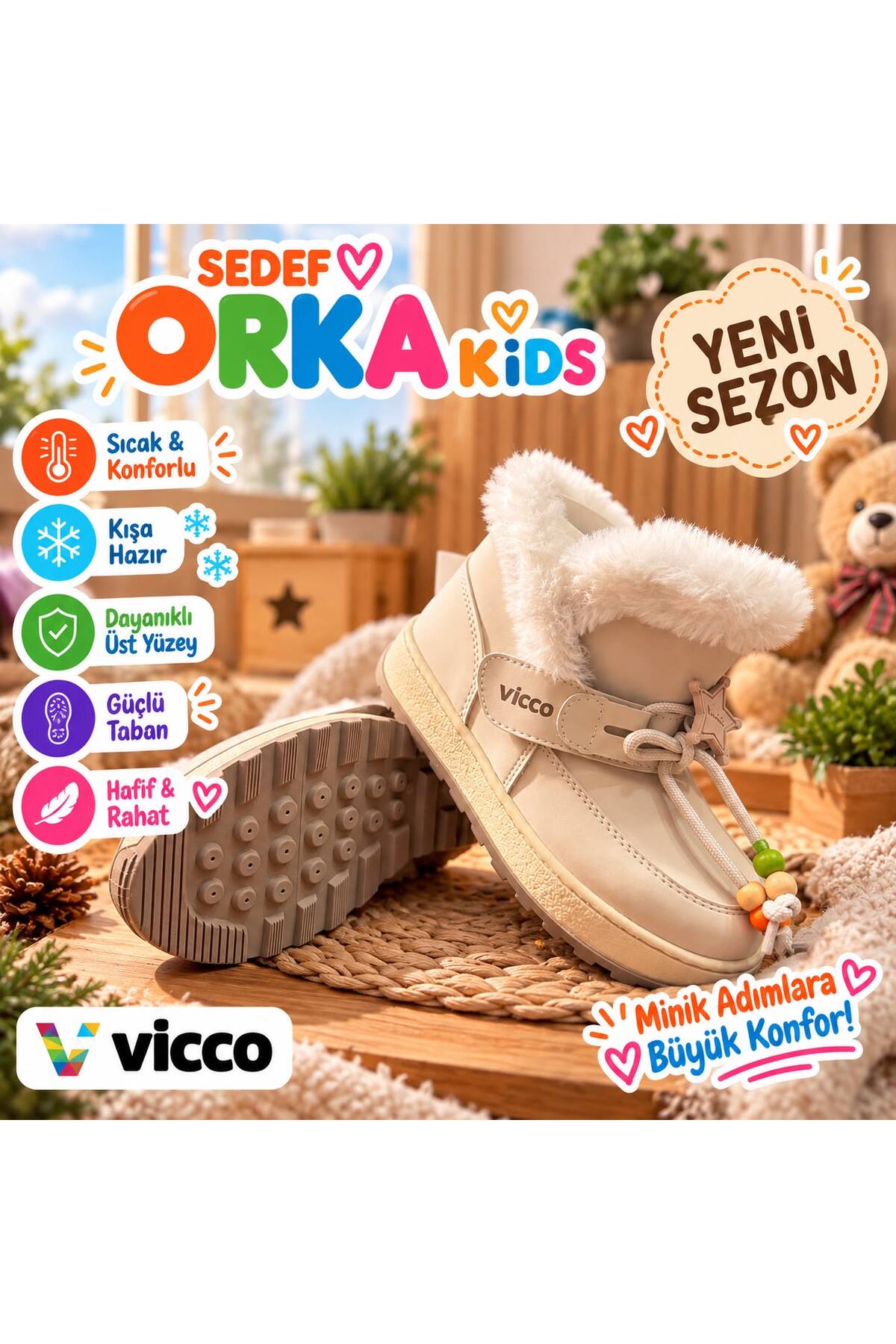 Vicco Bobo Çocuk Bot 946.F26K.206 - Bej/Açık Kahverengi