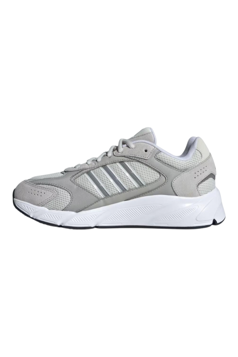 Sporline adidas Crazychaos 2000 gri kadın sneaker, süet deri ve tekstil detaylı, yan profil görünümü.