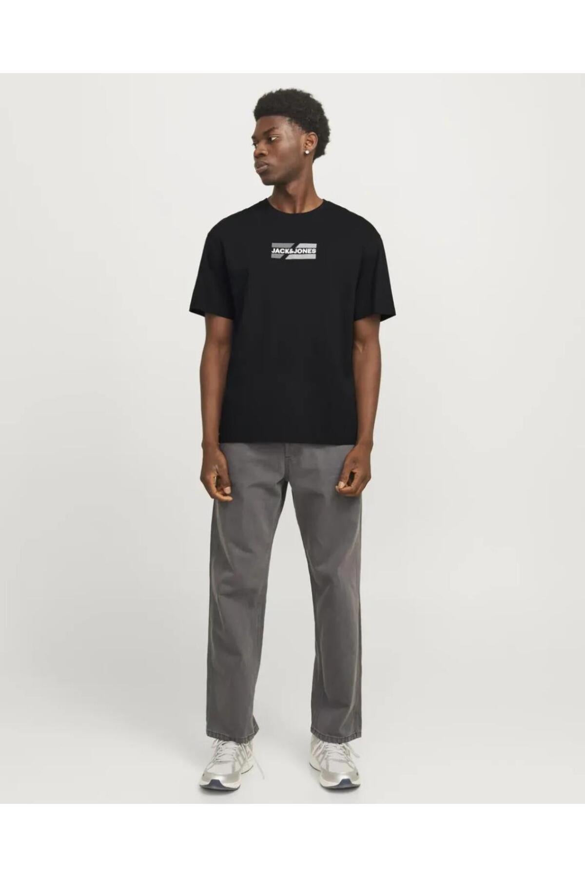 Jack & Jones Corp Graphic Erkek T-Shirt 12268415 - Siyah
