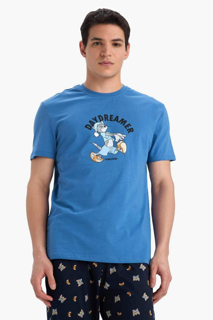 Defacto Erkek Homewear B8658Ax - Mavi