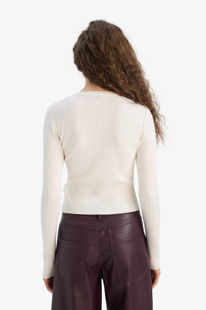 Defacto Kadın Cardigan A2076Ax - Ekru