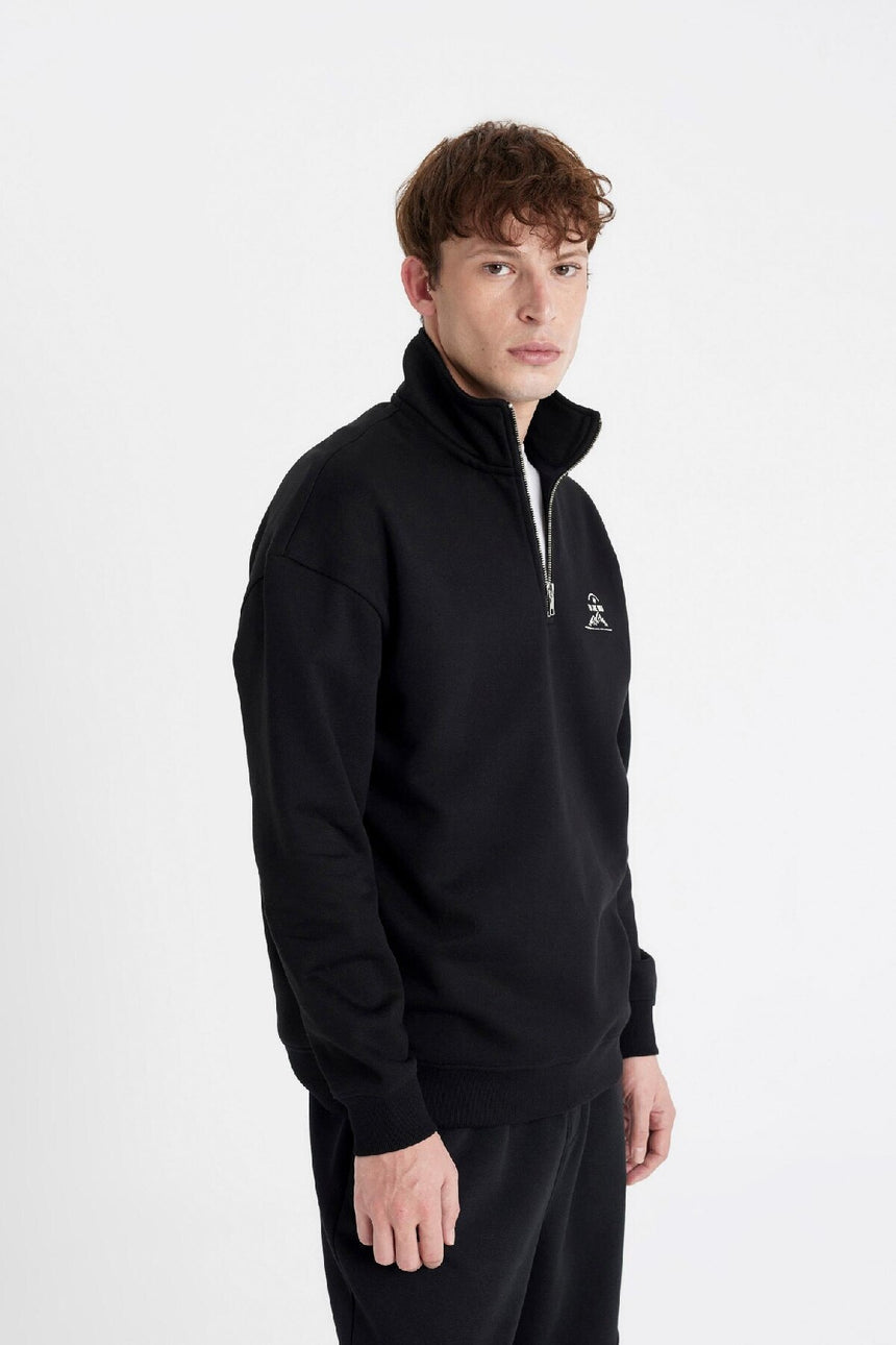 DeFacto Erkek Comfort Sweatshirt C6132AX - Siyah
