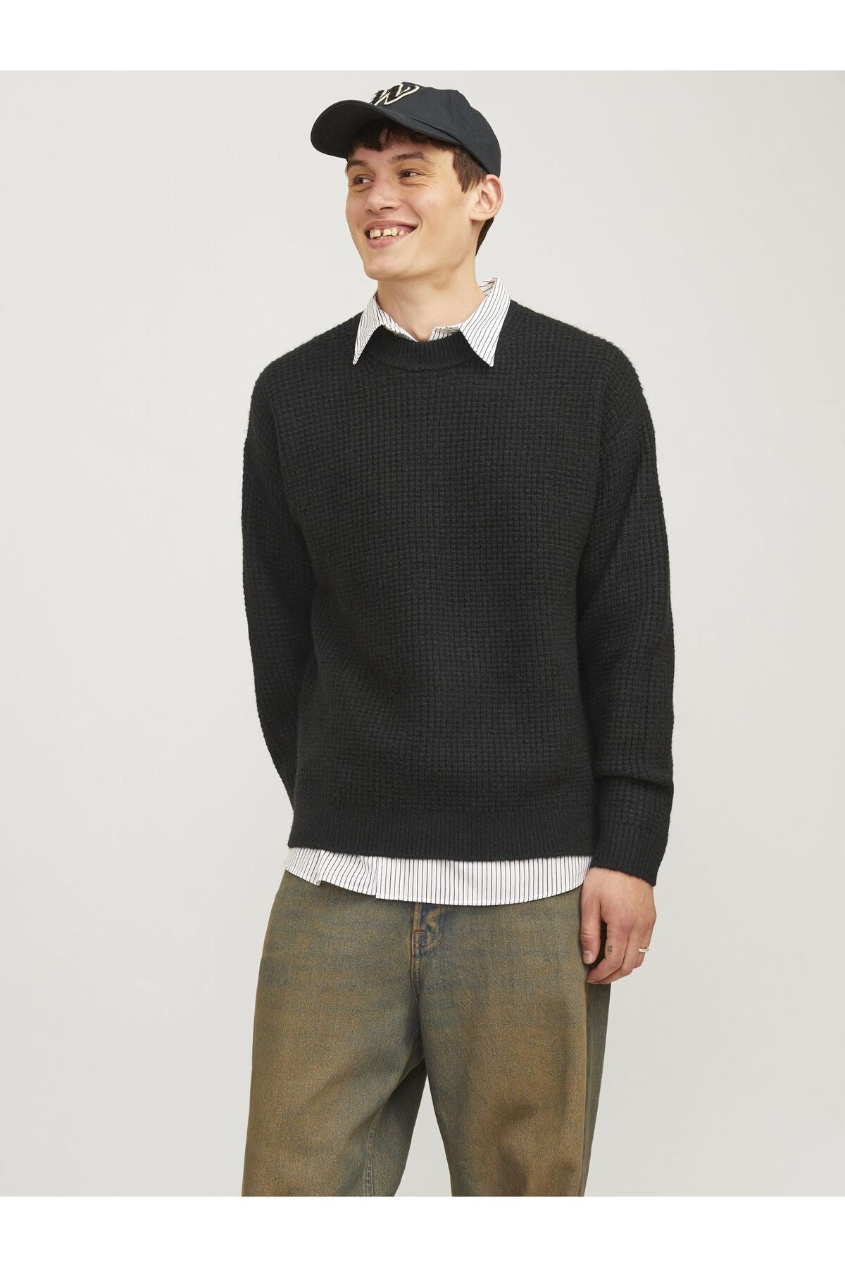 Jack & Jones Premium Blustanley Erkek Bisiklet Yaka Triko Kazak 12305682 - Mavi