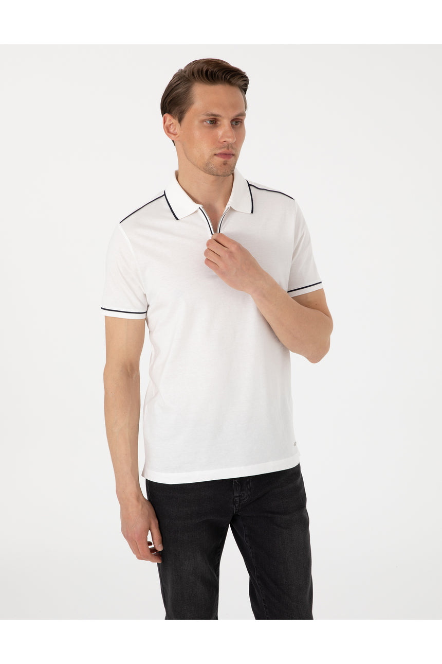 Pierre Cardin 2131848 Erkek Polo Yaka T-Shirt - Ekru