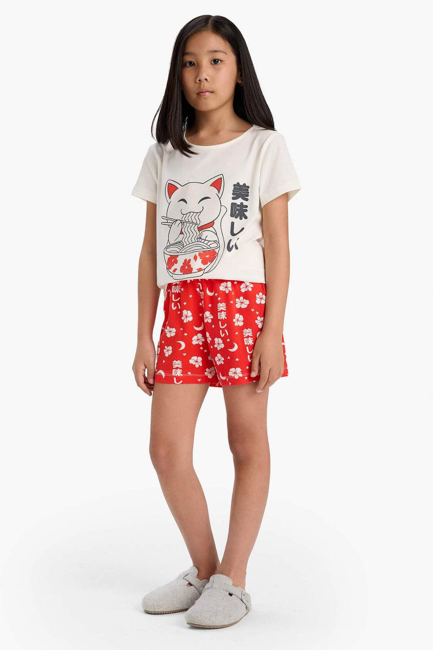 DeFacto Çocuk Pijama Takımı E0530A8 - Ekru