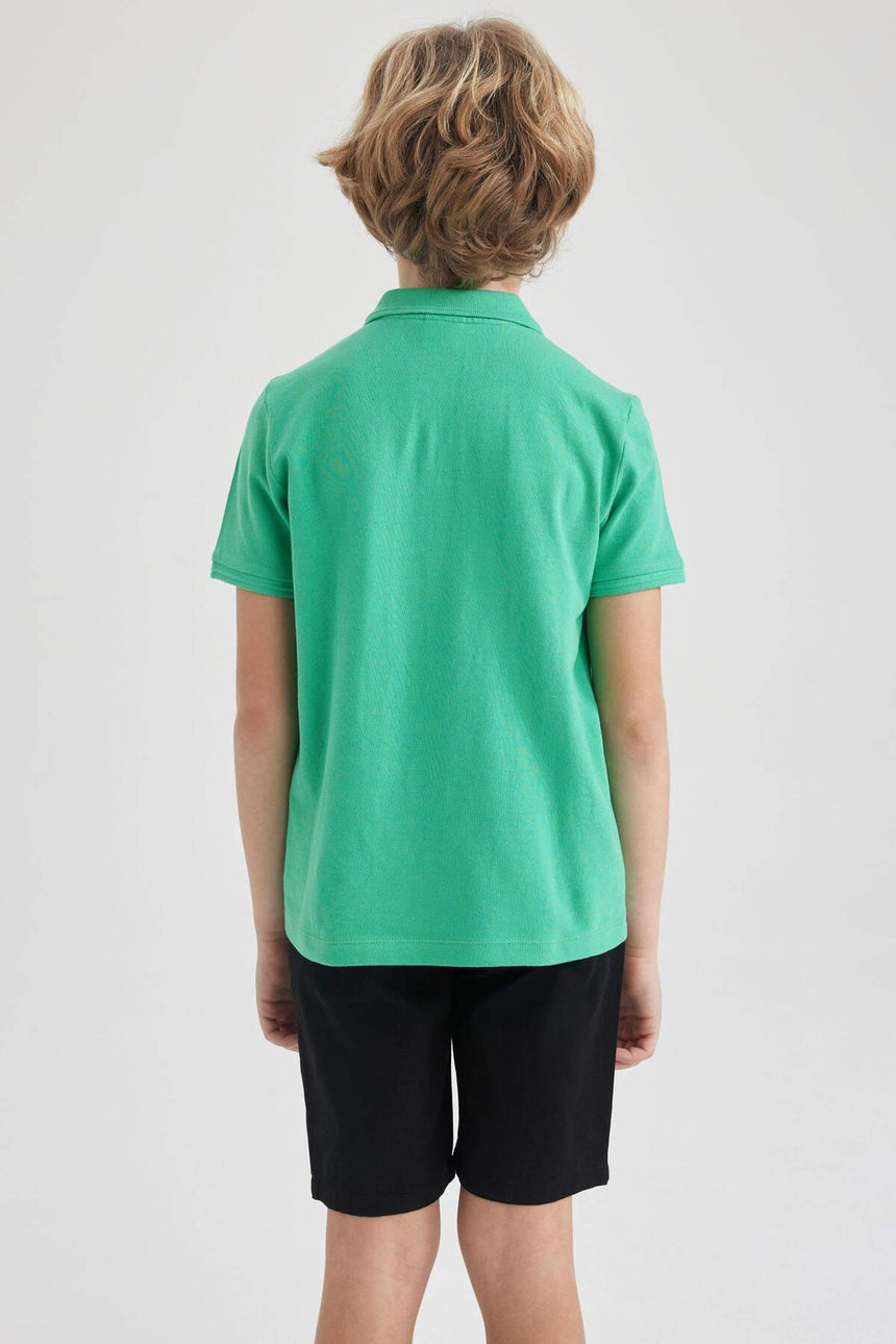 DeFacto K1689A6 Çocuk Polo Yaka T-Shirt - Yeşil
