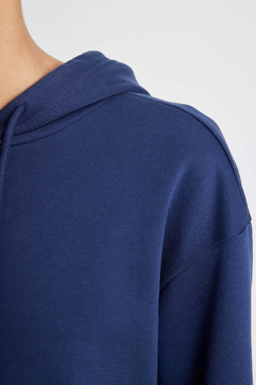 Defacto Kadın Sweat Shirt W1240Az - Koyu Lacivert