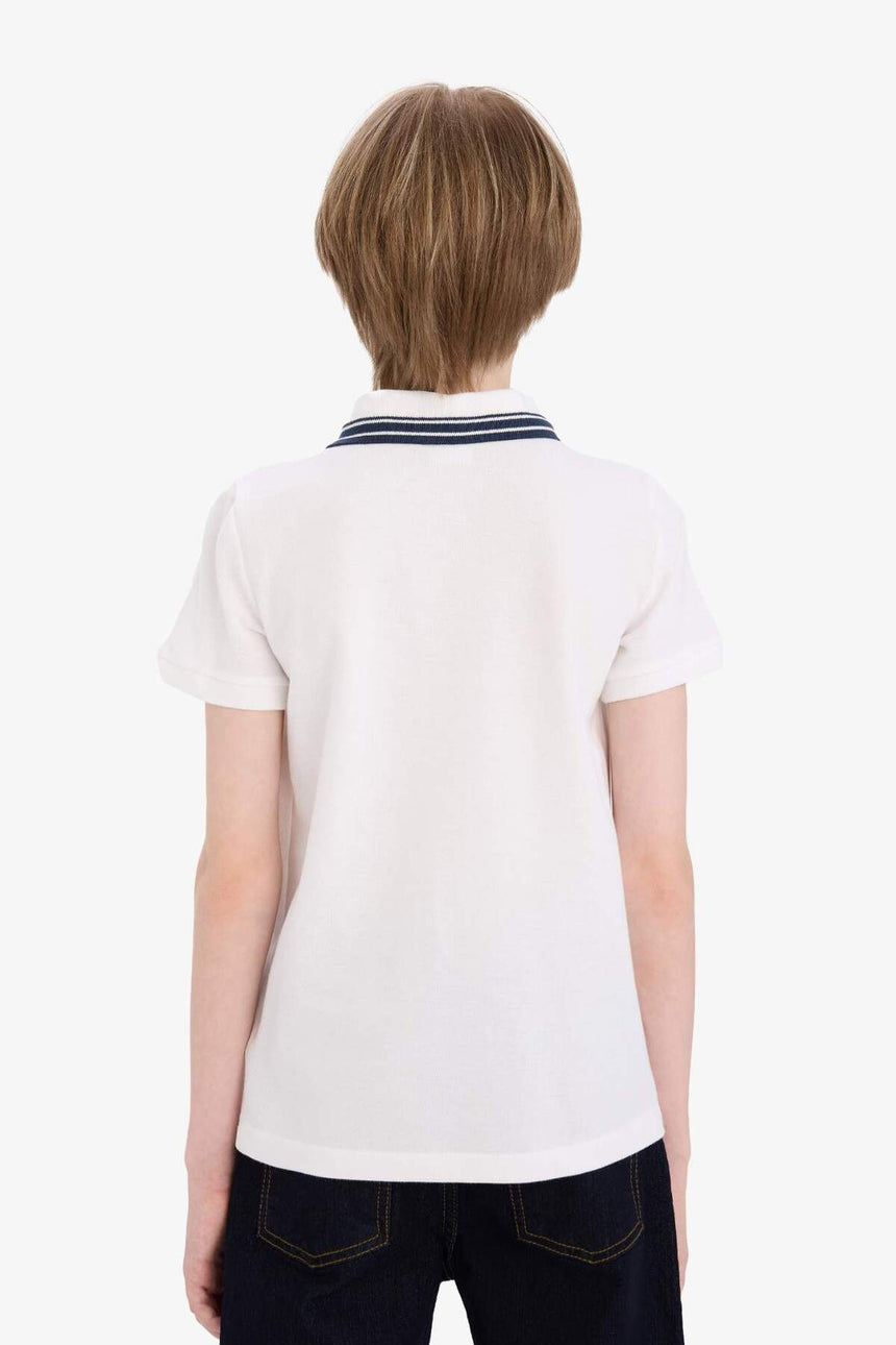 Defacto Çocuk Short Sleeve Polo T-Shirt D8091A8 - Beyaz