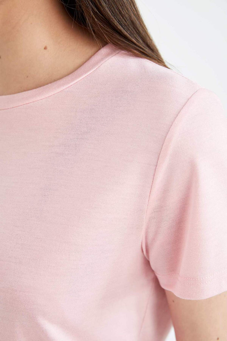 DeFacto W7299AZ Kadın T-Shirt - Açık Pembe