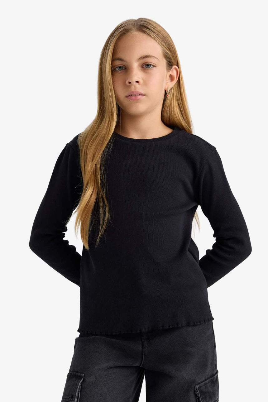 DeFacto Çocuk Uzun Kollu T-Shirt B2387A8 - Siyah
