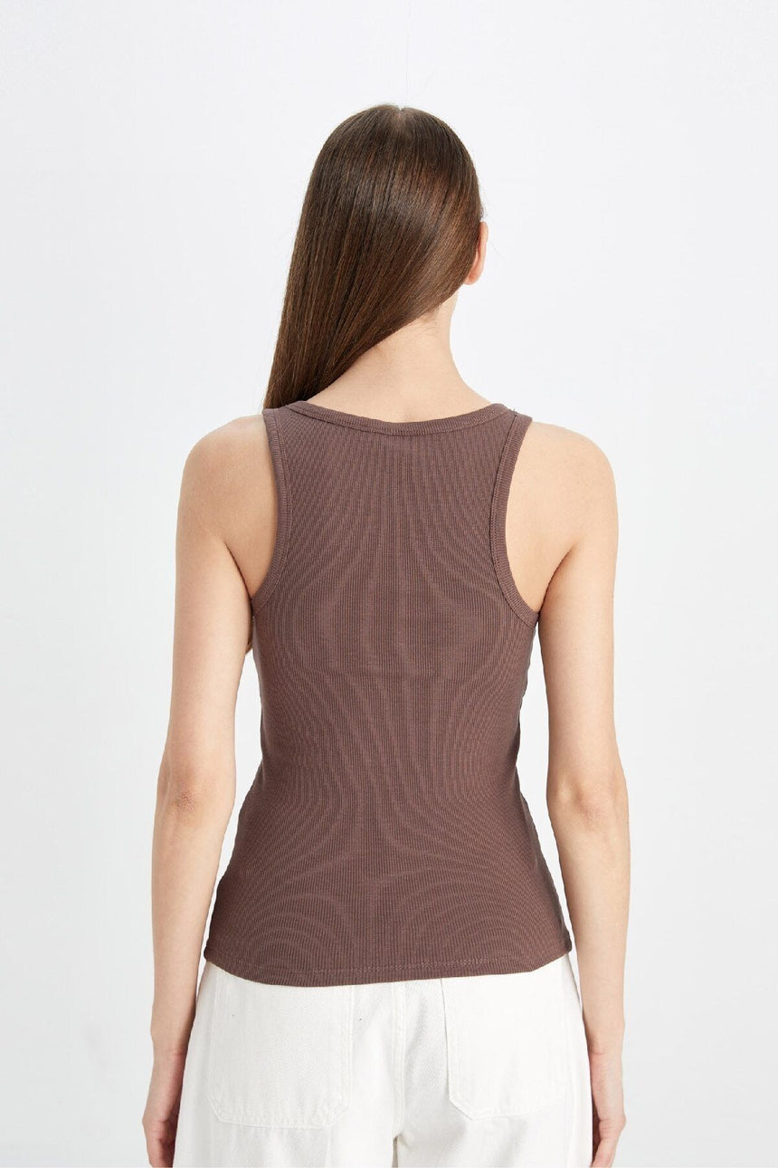 DeFacto Kadın Slim Fit Atlet A2366AX - Kahverengi