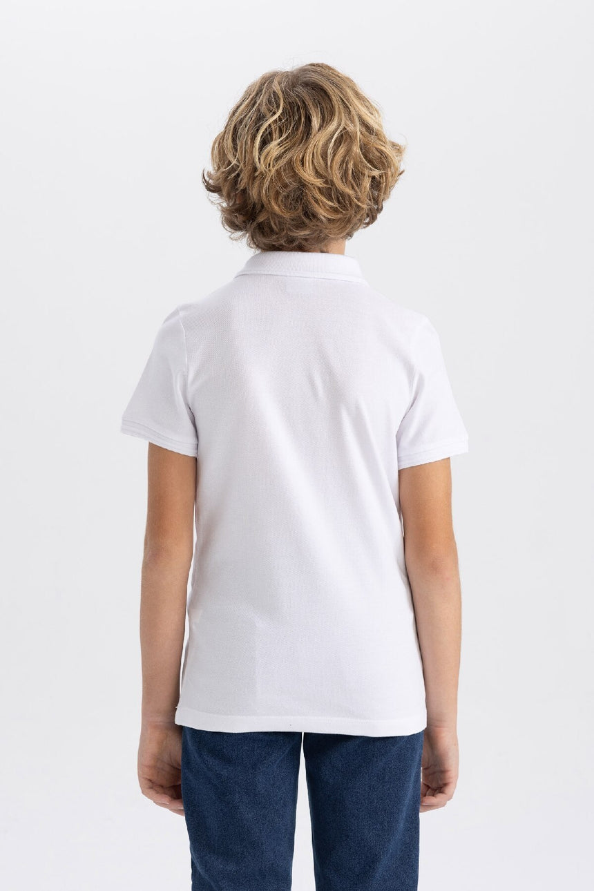 DeFacto K1689A6 Çocuk Polo Yaka T-Shirt - Beyaz