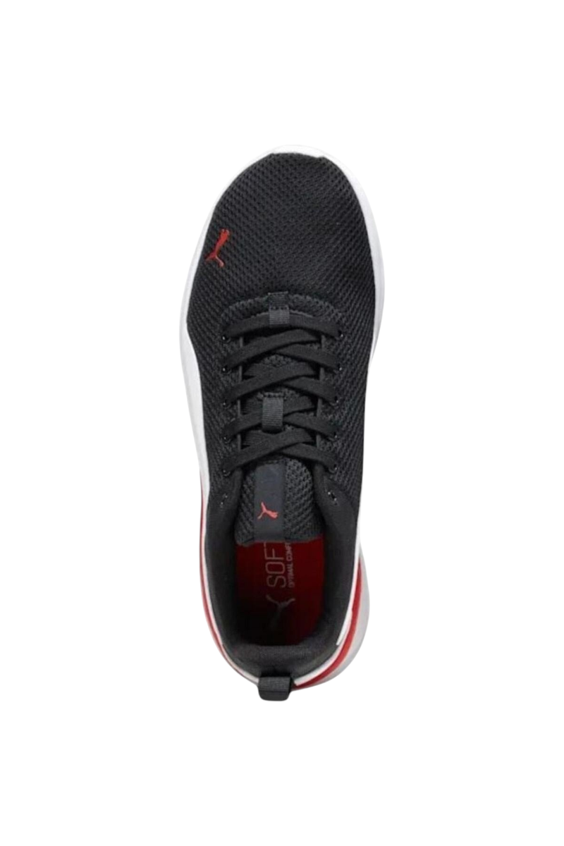 Sporline Puma Anzarun Lite siyah file yüzeyli, SoftFoam+ tabanlı, üstten görünüm spor ayakkabı