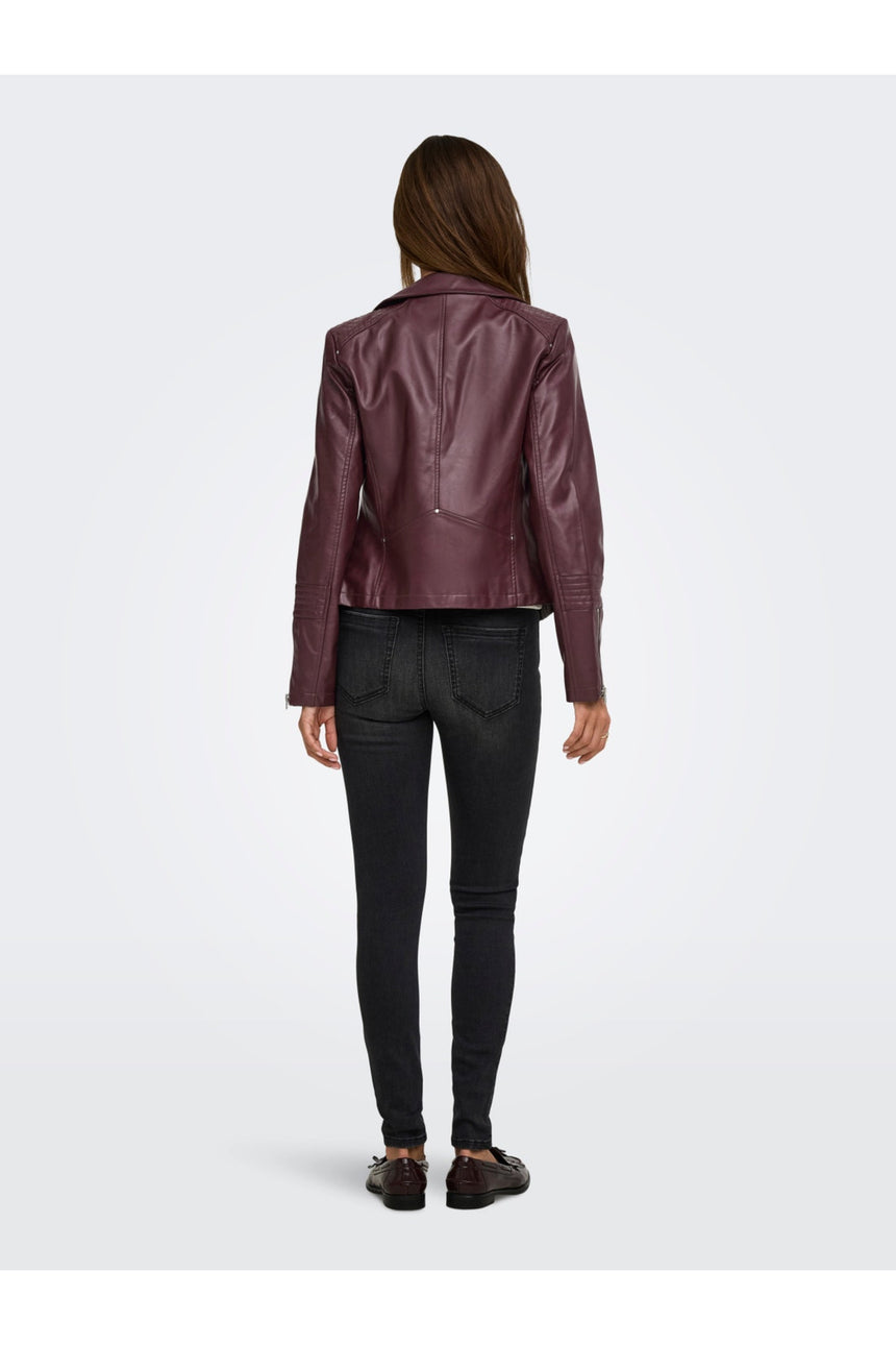 ONLY ONLGEMMA FAUX LEATHER BIKER OTW NOOS 15153079 - Koyu Kahverengi