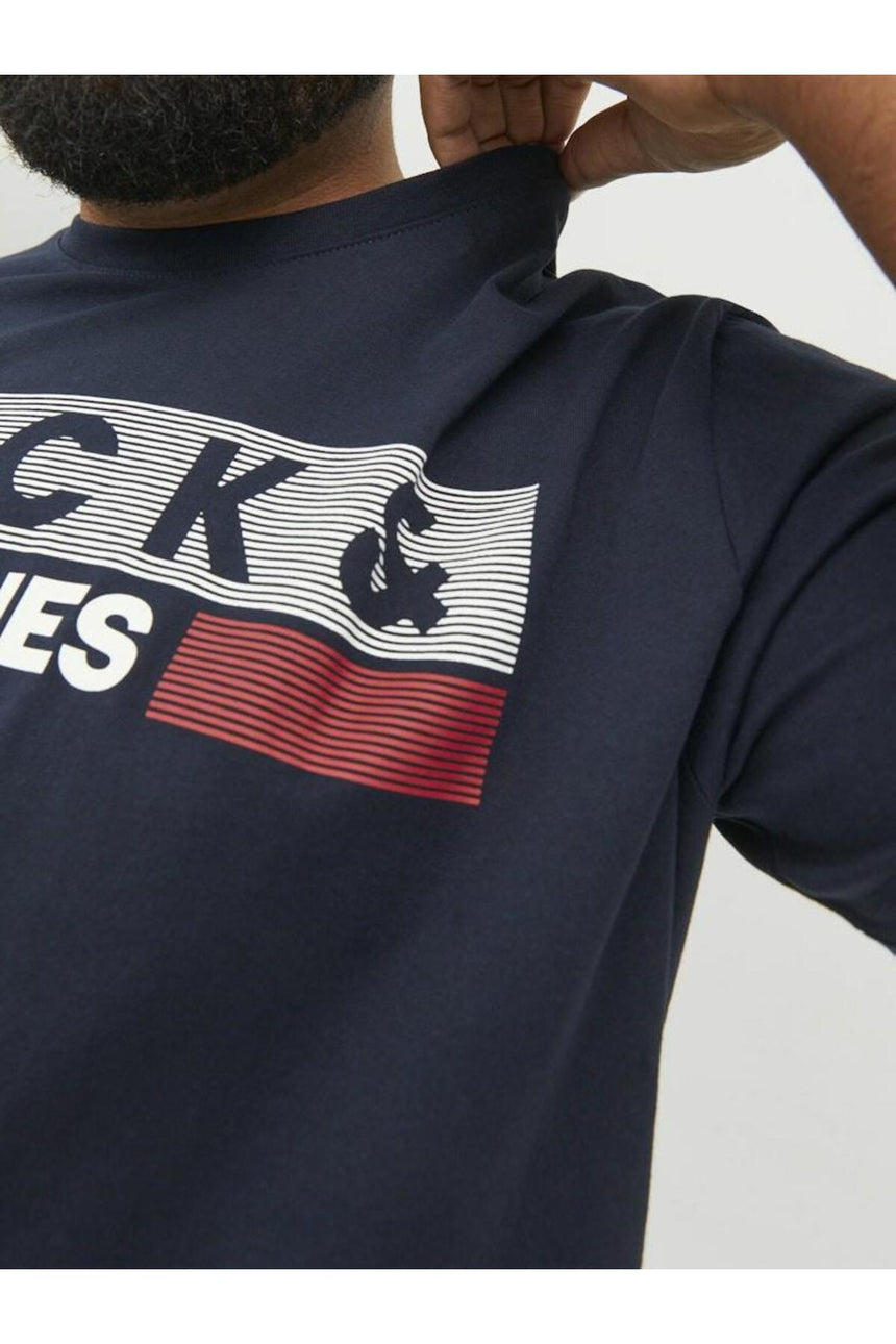 Jack & Jones 12158505 Erkek Büyük Beden T-Shirt - Koyu Lacivert