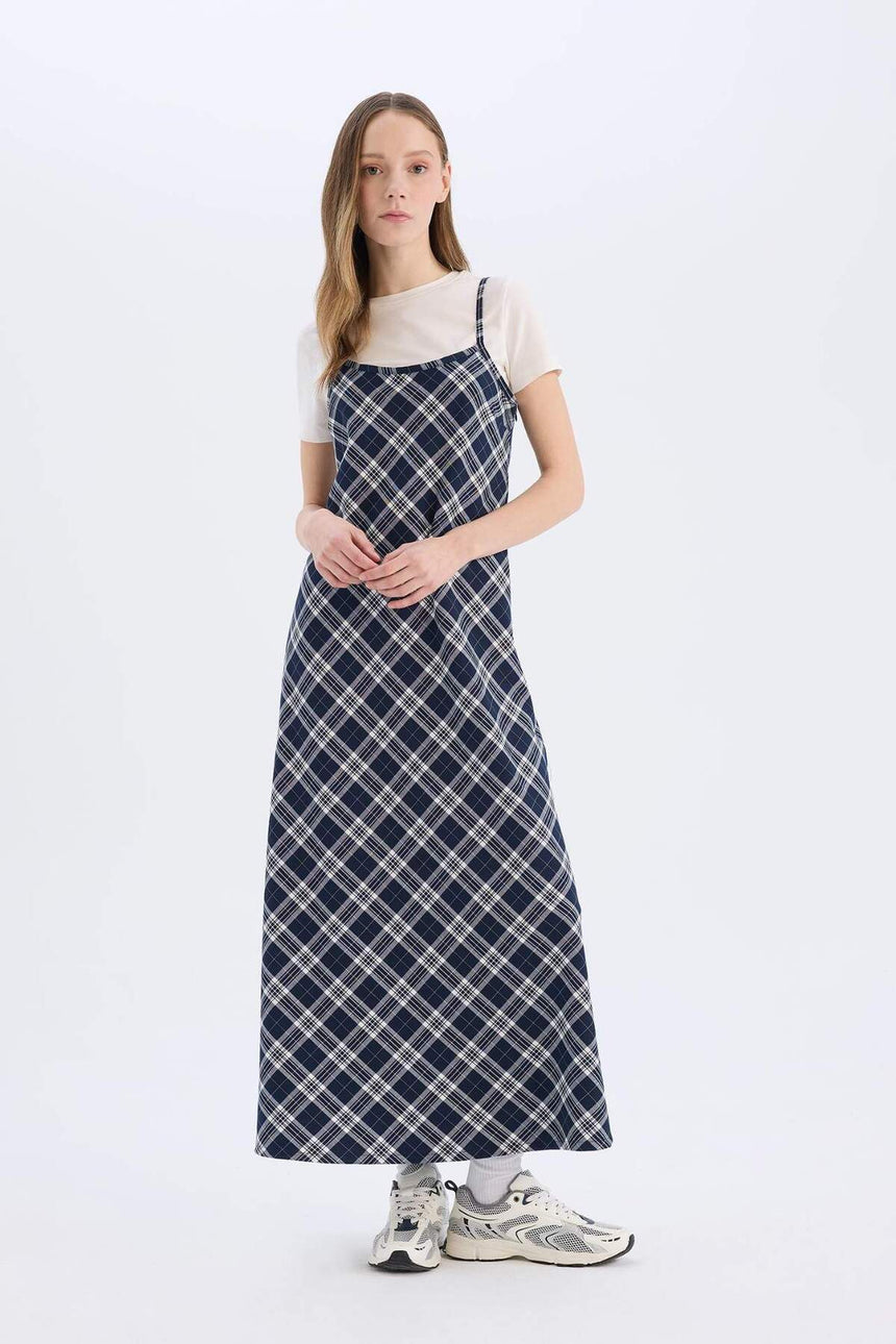 Defacto Kadın Short Sleeve Woven Dress E4397Ax - Koyu Lacivert
