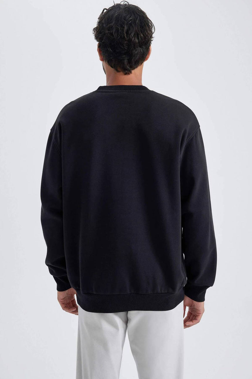 Defacto Erkek Sweat Shirt T5139AZ - Siyah