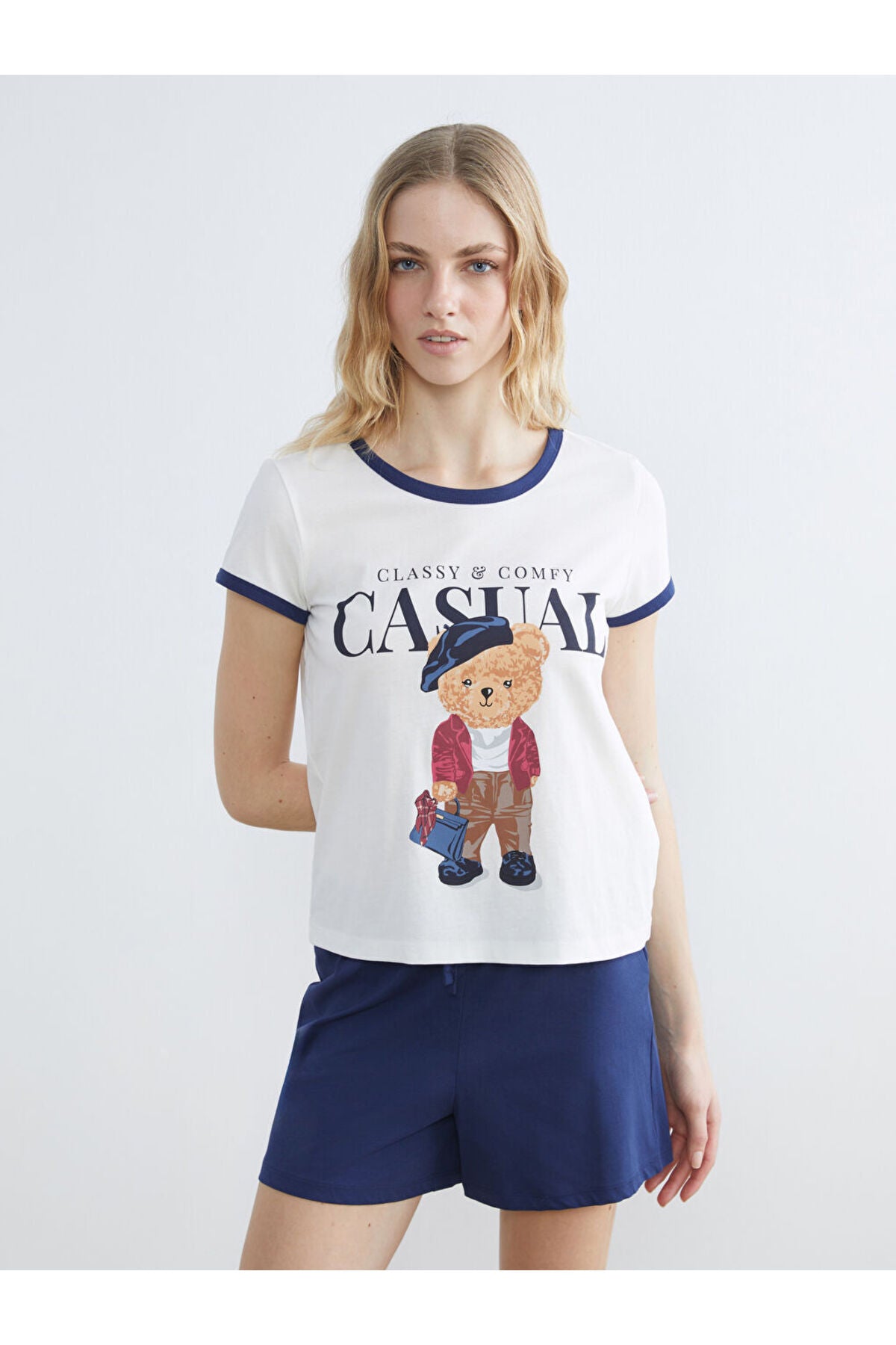 LC Waikiki Kadın Pijama Takımı S6JL61B8 - Açık Lacivert