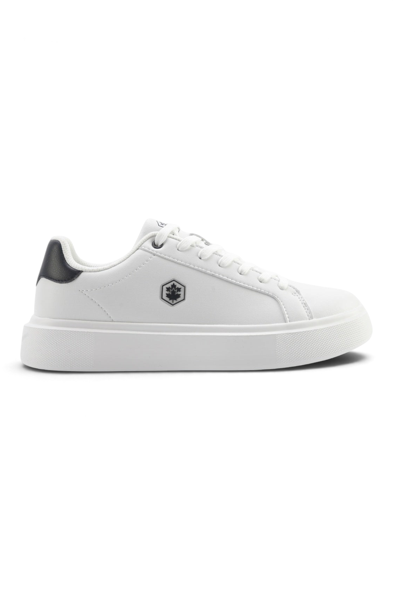 Sporline Lumberjack Clean beyaz erkek sneaker, tekstil ve PU malzeme kombinasyonu ile şık günlük spor ayakkabı.