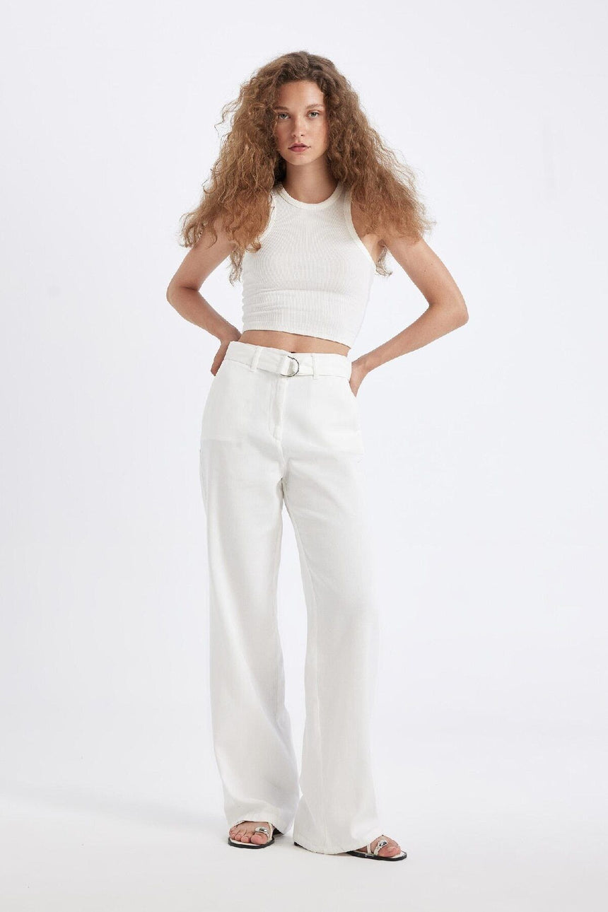 Defacto Kadın Trousers D4467AX - Kırık Beyaz