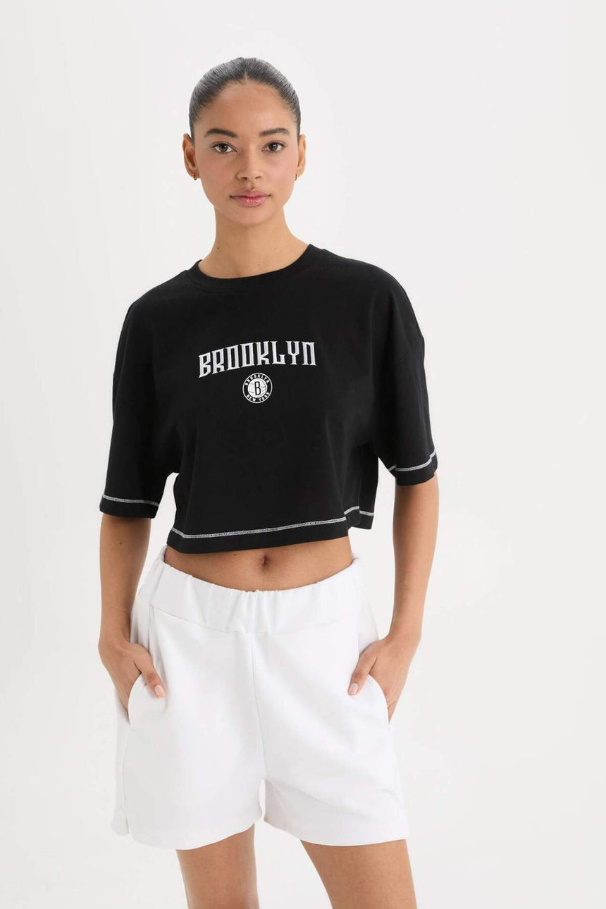 DeFacto B9953AX Kadın T-Shirt - Siyah