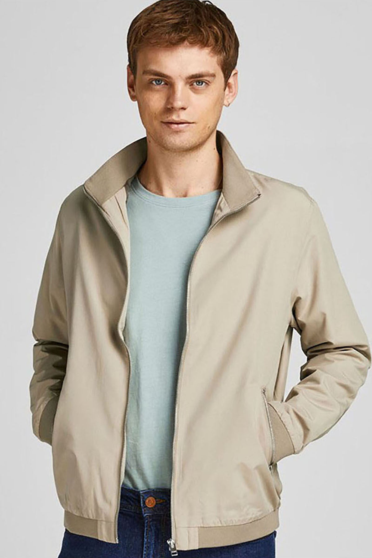 Jack & Jones Rush Harrington Erkek Rüzgarlık 12204277 - Açık Kahverengi