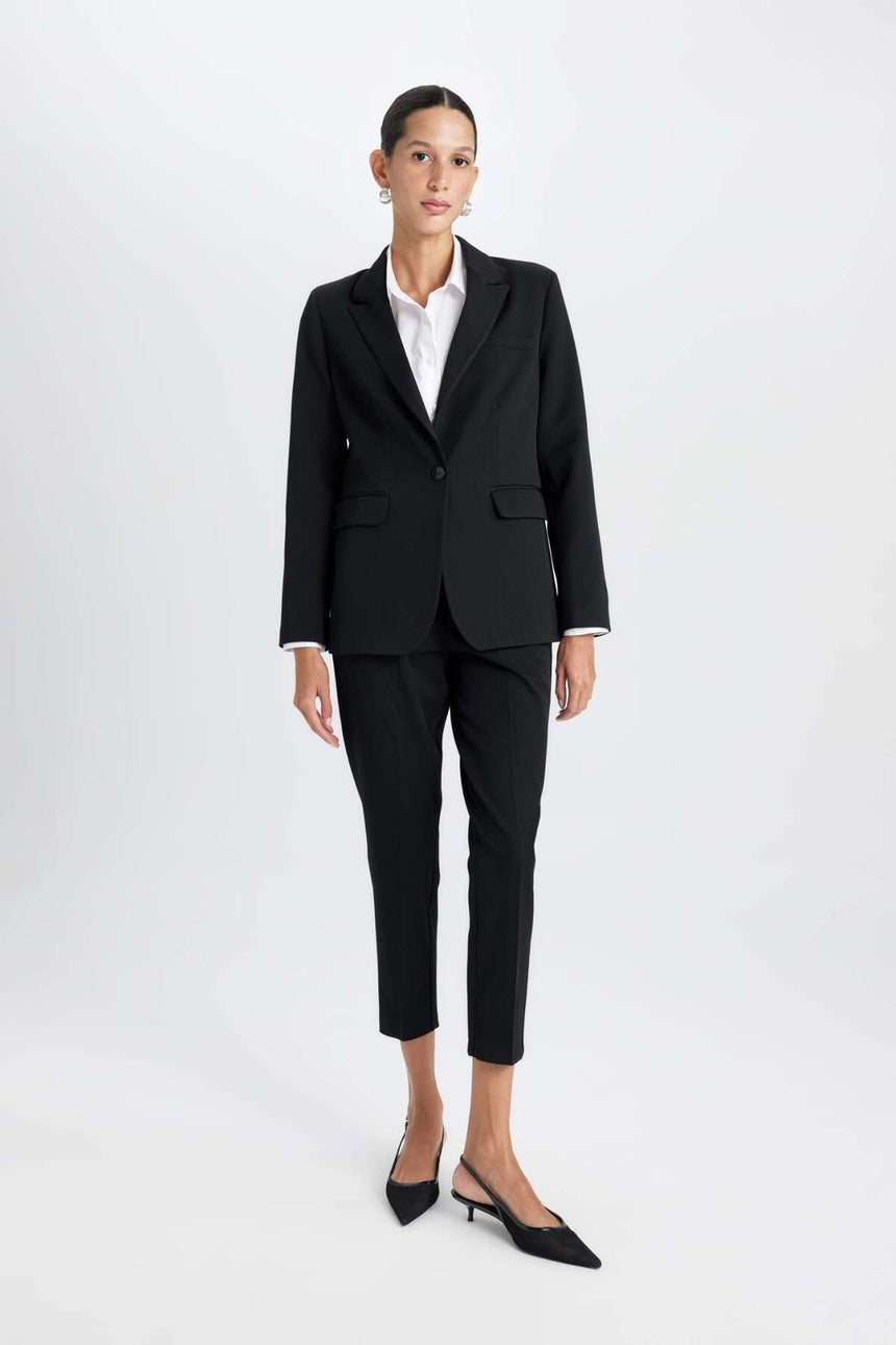 DeFacto Kadın Fitted Blazer Ceket D3157AX - Siyah