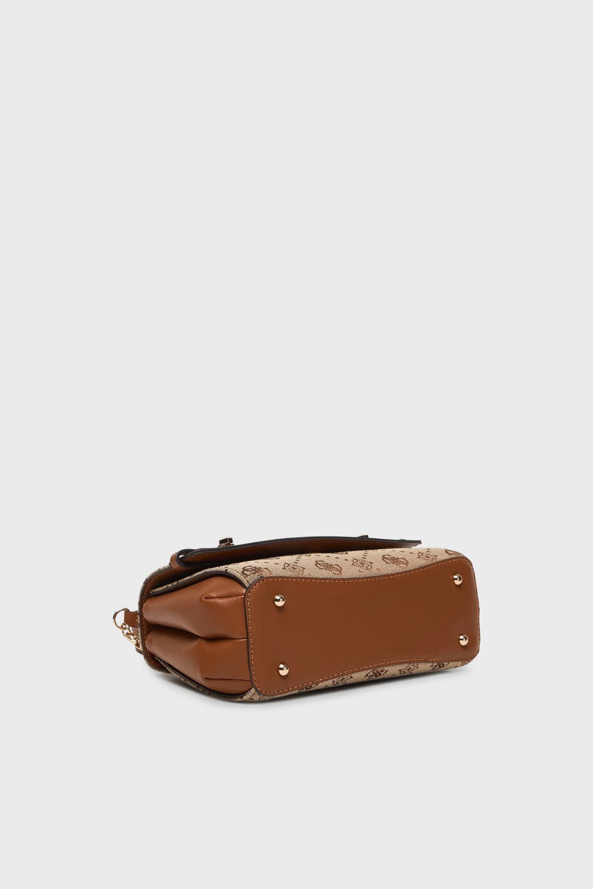 Guess Melinda Logo Kadın El Çantası HWJP9902200 - Açık Bej / Kahverengi