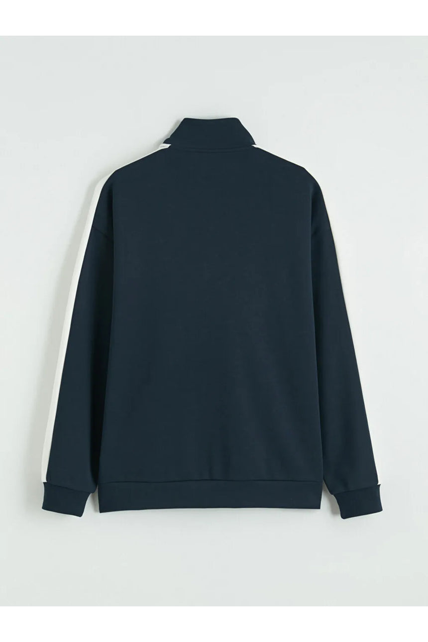 LC Waikiki Erkek Kappa Fermuarlı Sweatshirt S6LB37B8 - Koyu Lacivert