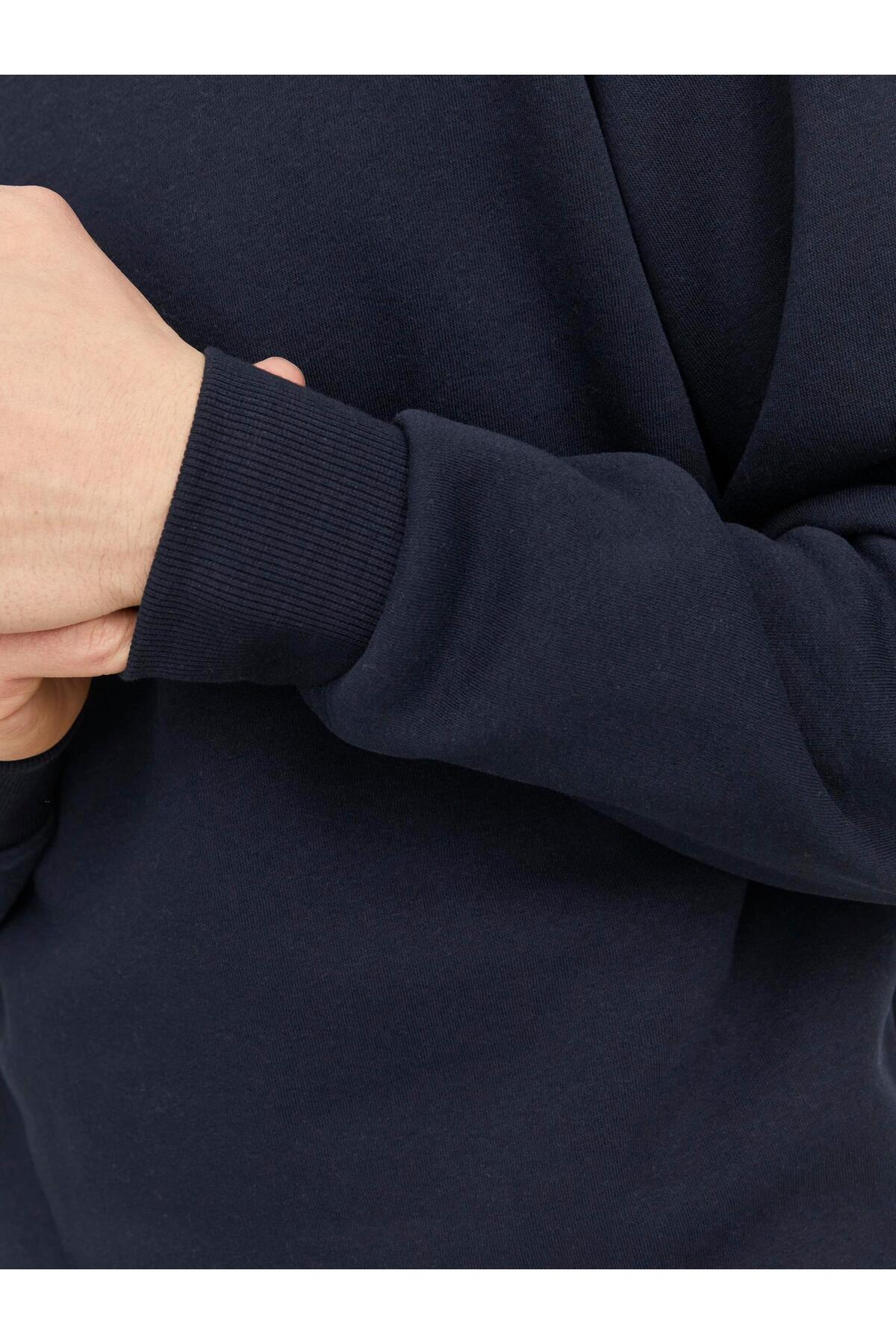 Jack & Jones Bradley Erkek Bisiklet Yaka Sweatshirt 12249341 - Koyu Lacivert