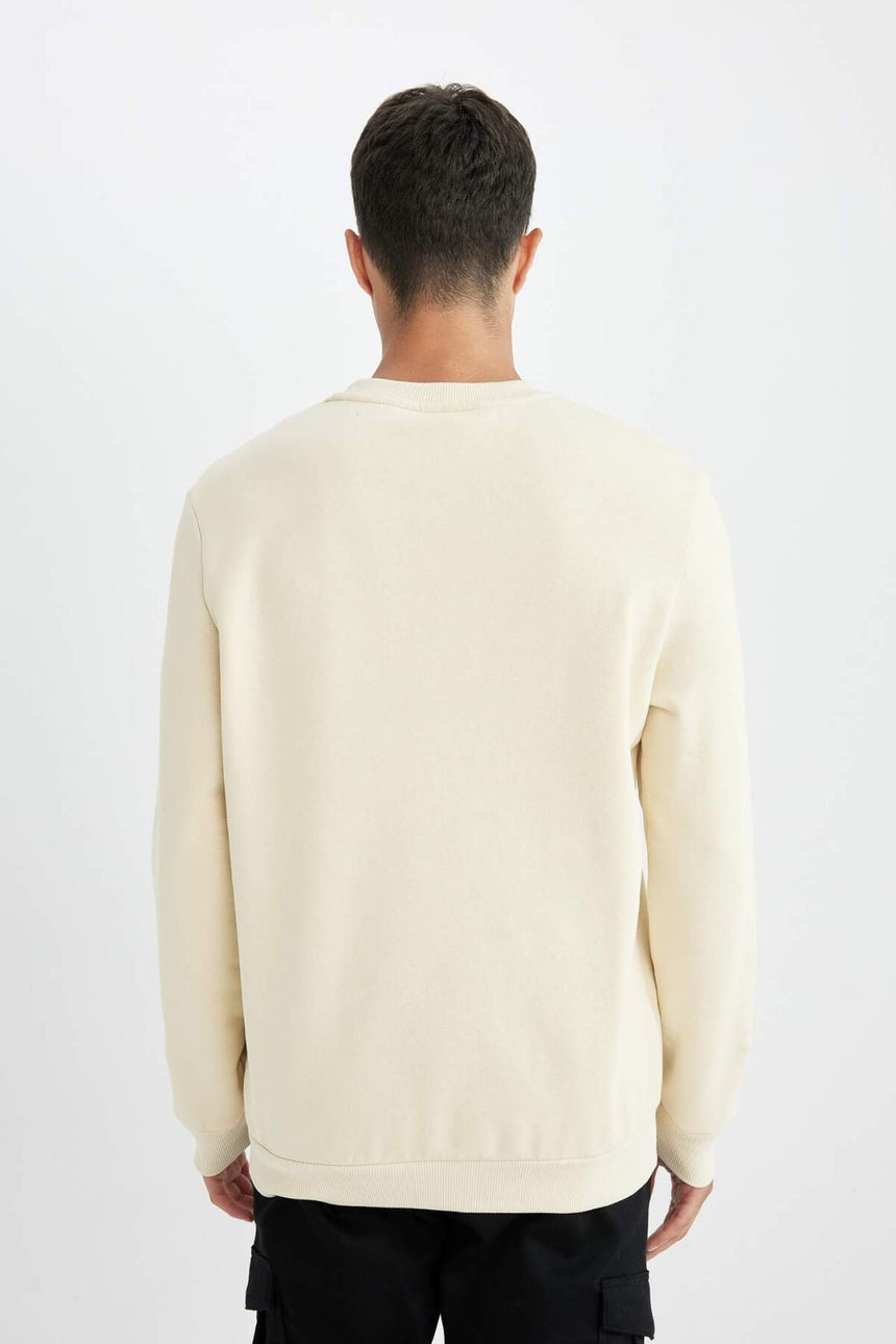 DeFacto Erkek Sweatshirt T3777AZ - Ekru