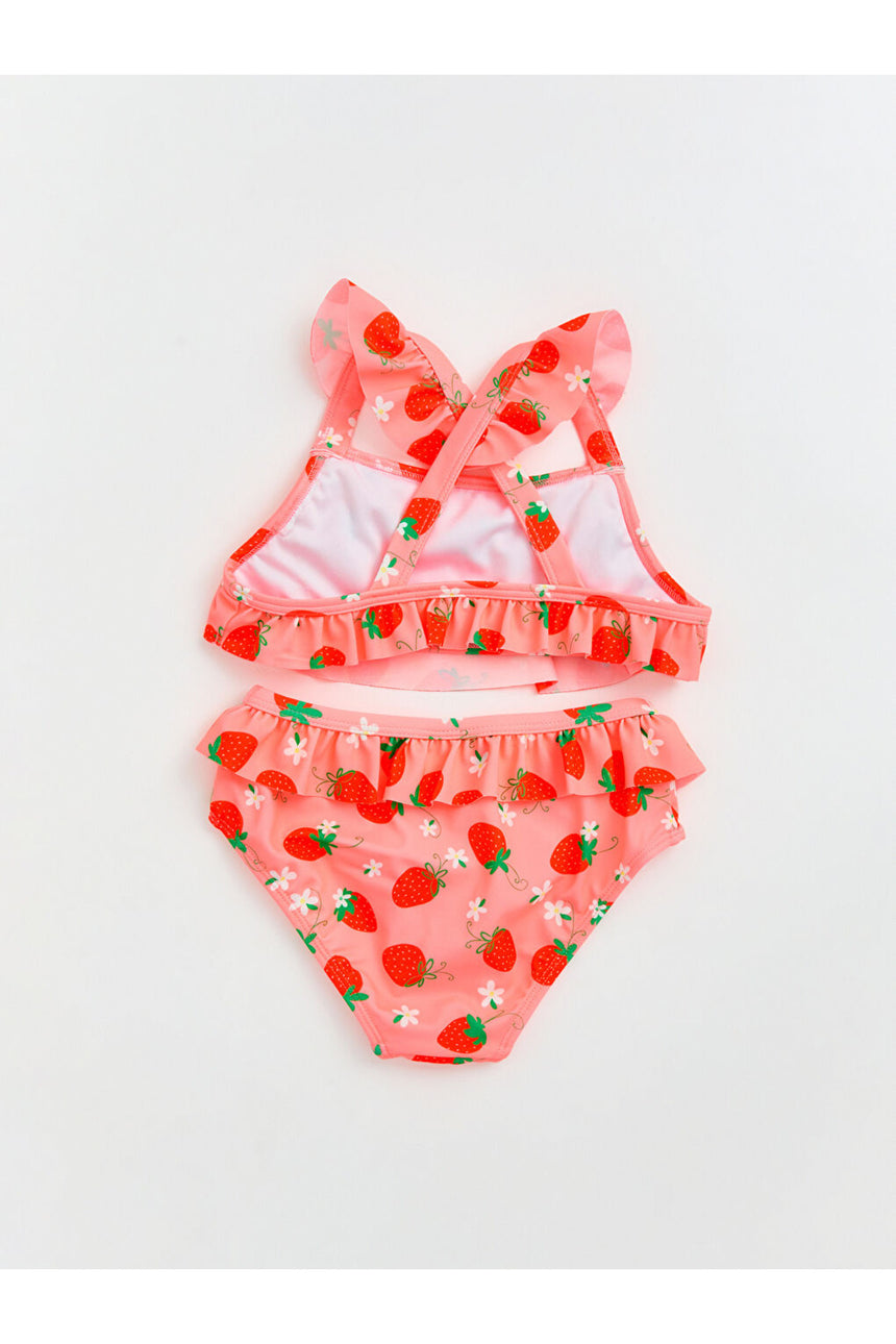 LC Waikiki Çocuk Fırfırlı Bikini Takımı S6EB27B1 - Pembe