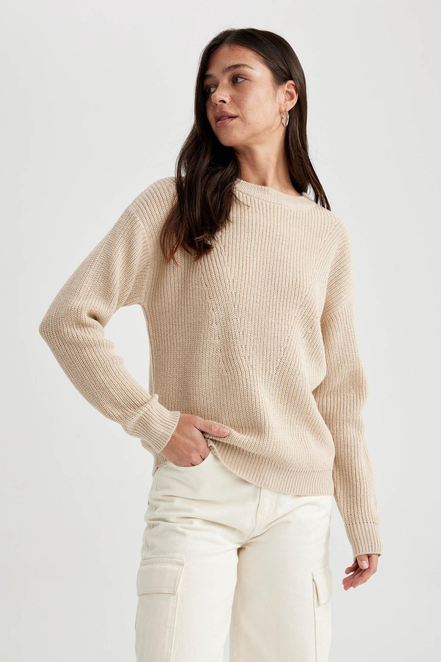 Defacto Kadın Pullover H6905Az - Açık Bej