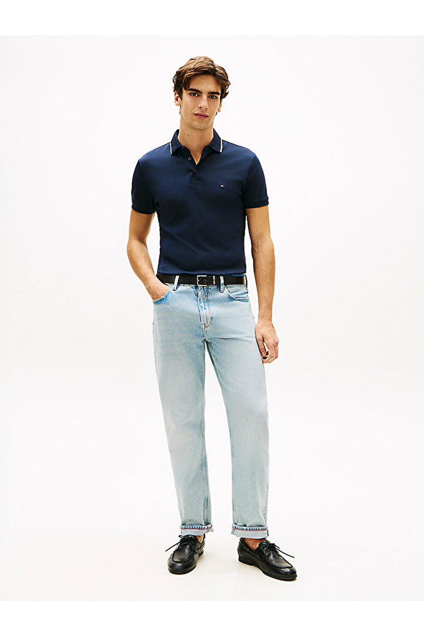 Tommy Hilfiger MW0MW43144 Erkek Polo Yaka T-Shirt - Koyu Lacivert