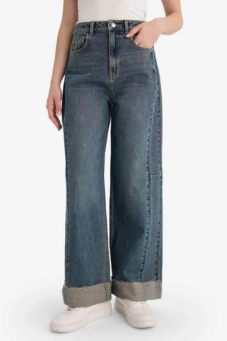 Defacto Kadın Trousers F8238AX - Koyu Mavi