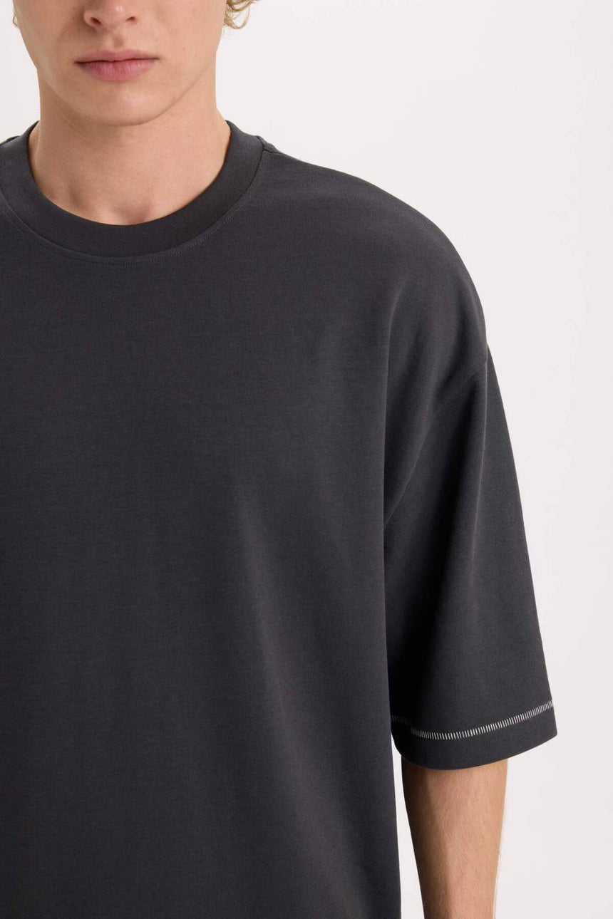Defacto Erkek T-Shirt C0147Ax - Antrasit