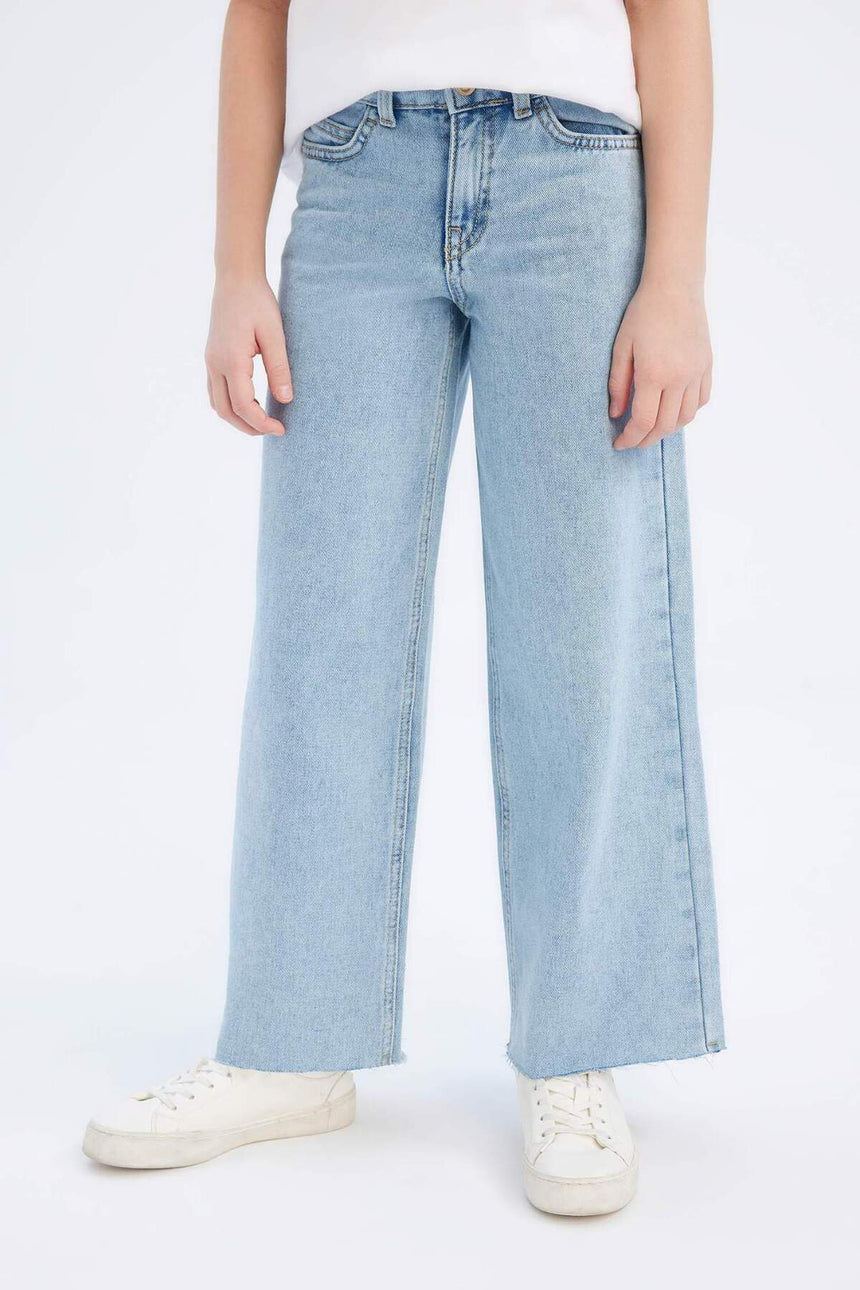DeFacto Çocuk Wide Leg Jean Pantolon D7092A8 - Açık Mavi