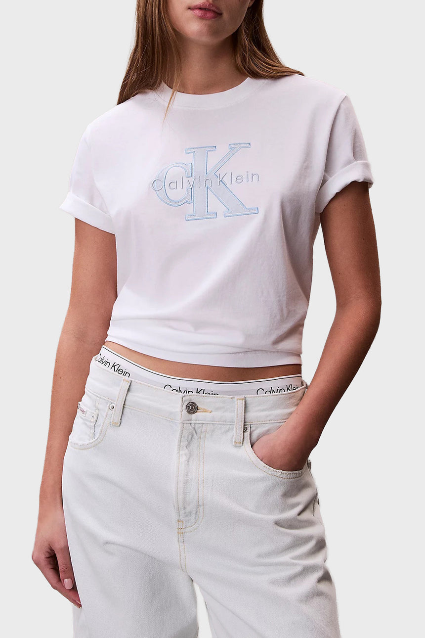 Calvin Klein Kadın HERO SS CLASSIC MONOLOGO NEW TEC LV047F829G - Beyaz