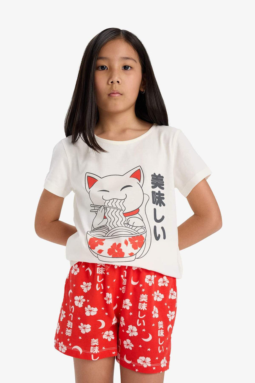 DeFacto Çocuk Pijama Takımı E0530A8 - Ekru