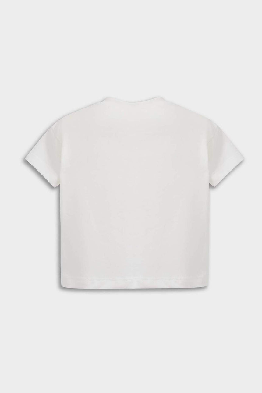 Defacto Çocuk Short Sleeve Snap Body E8246A5 - Ekru